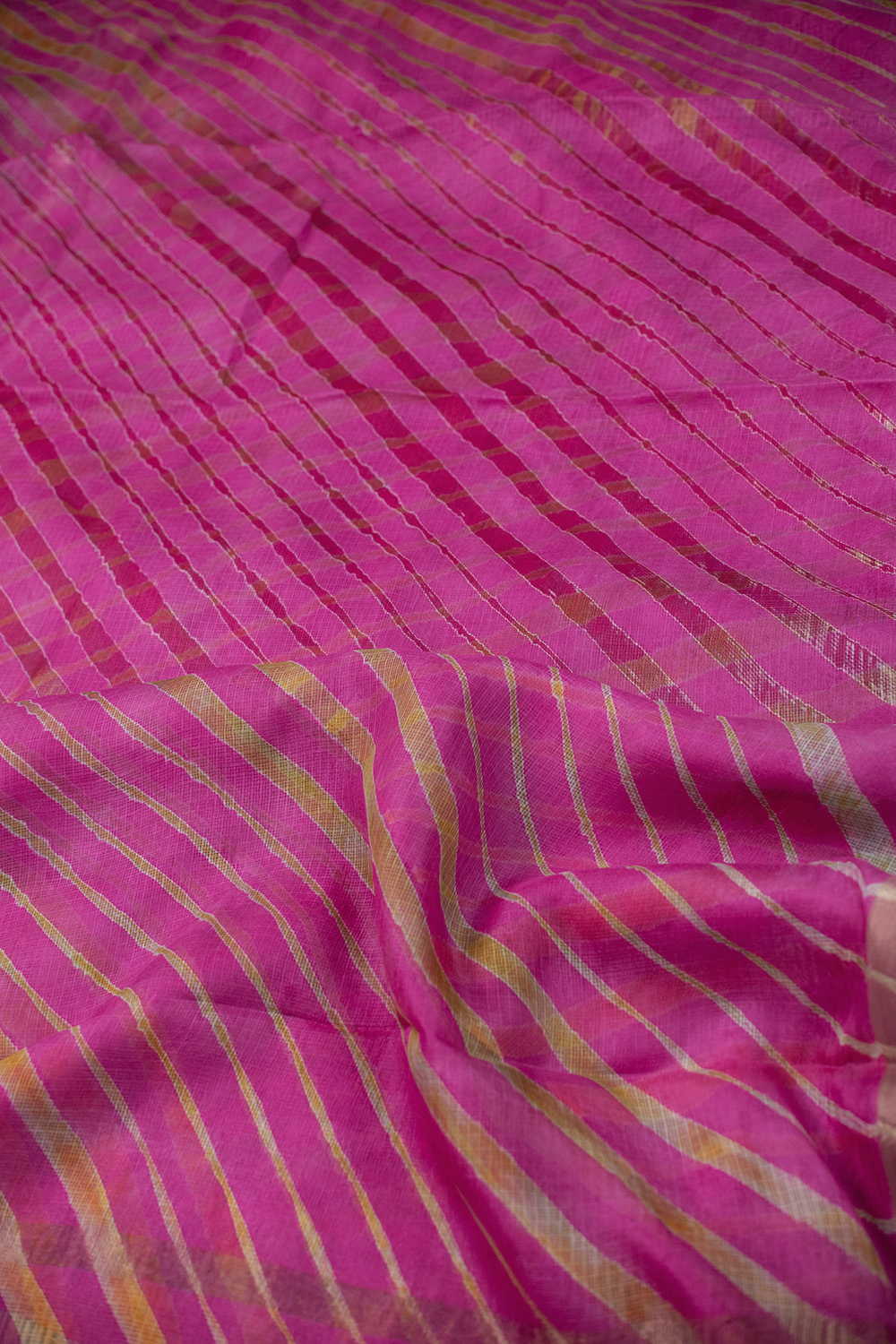 Dark Pink Leheriya Kota Silk saree - Image 3
