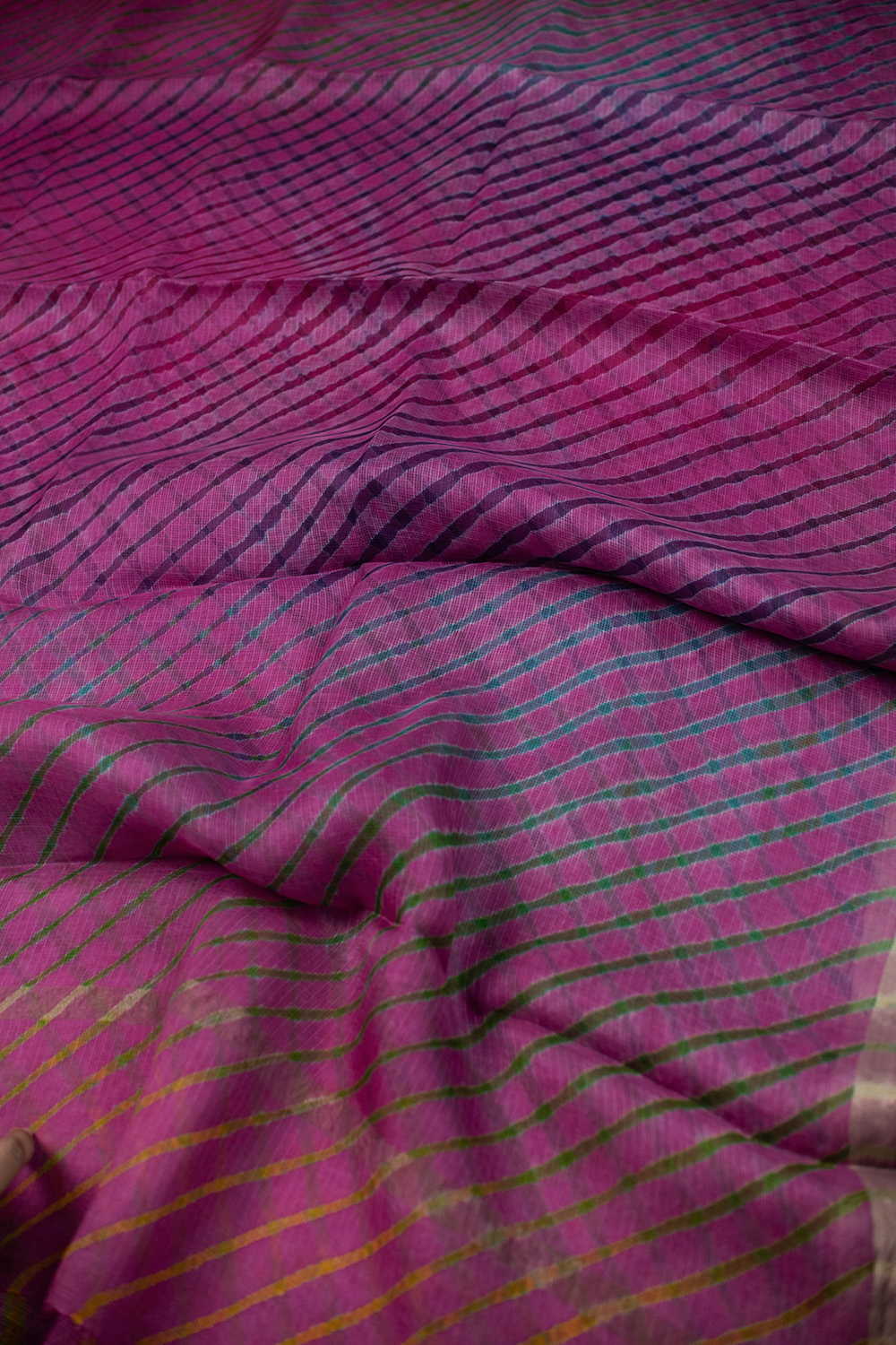 Shade of Pink Leheriya Kota Silk saree - Image 3