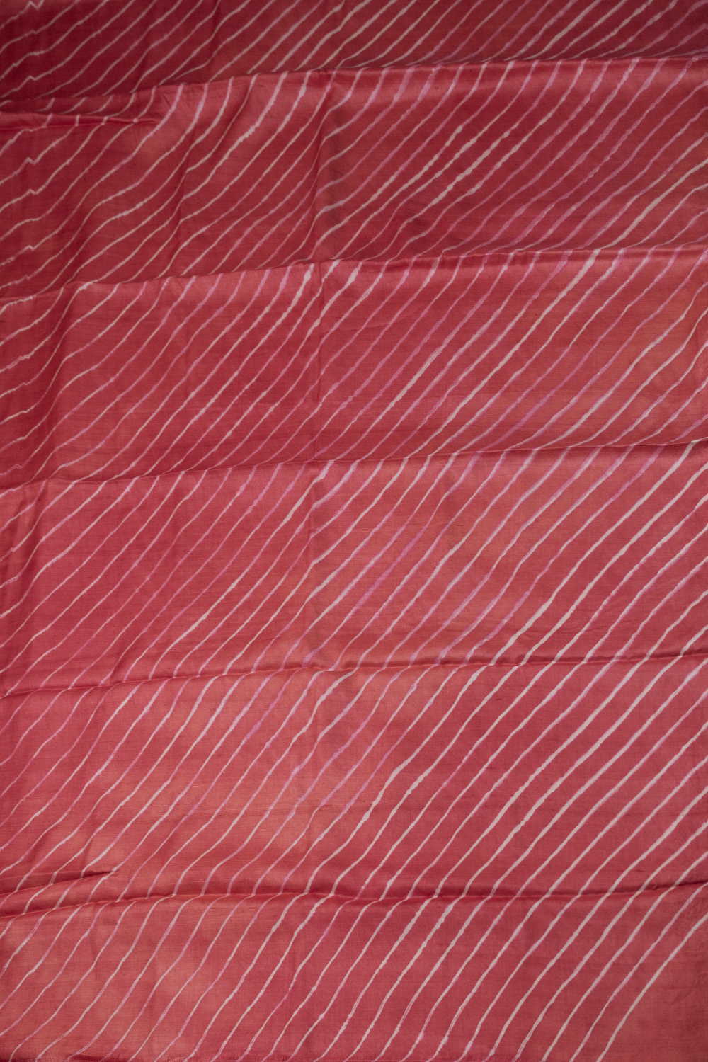 Pinkish Red Leheriya Tussar saree - Image 2