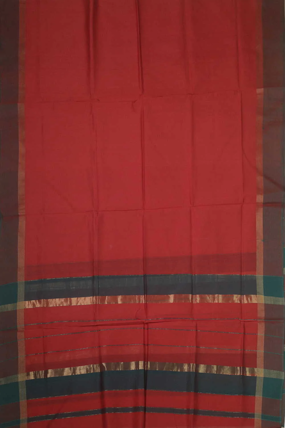 Candy Red Maheshwari Silk Cotton Dupatta - Image 3