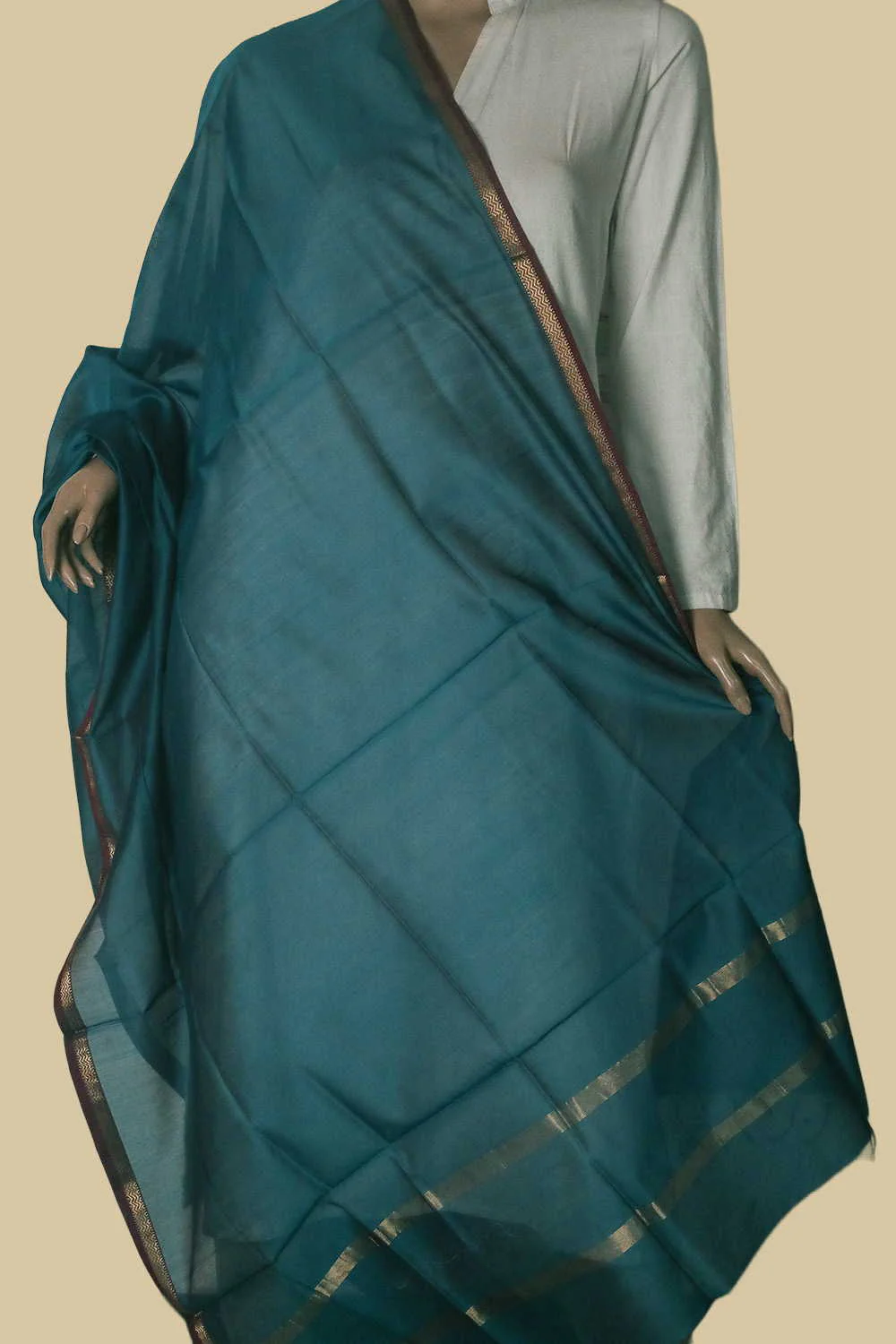 Shade of Blue Maheshwari Silk Cotton Dupatta