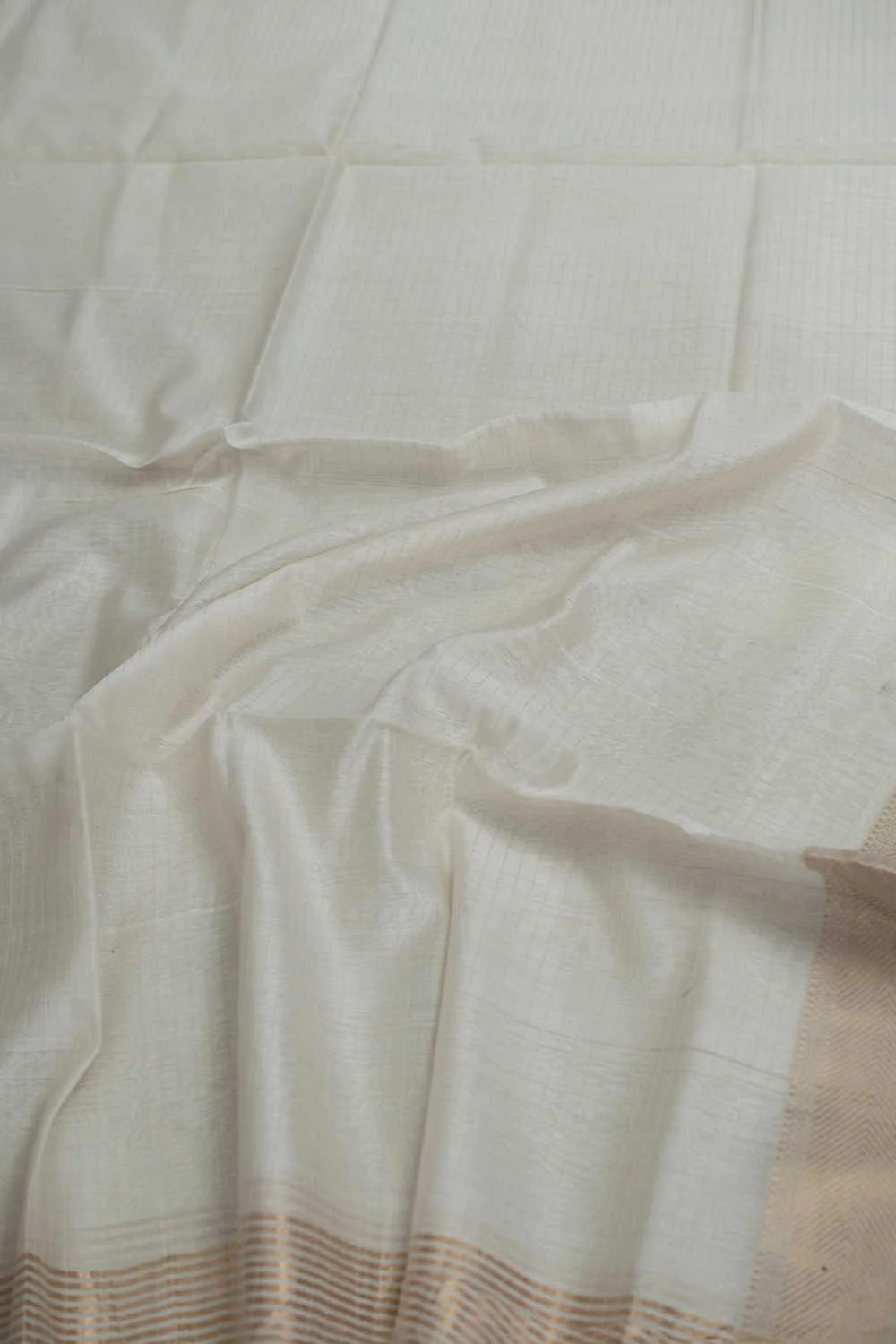 Daisy Cream Maheshwari Silk Cotton Dupatta - Image 4