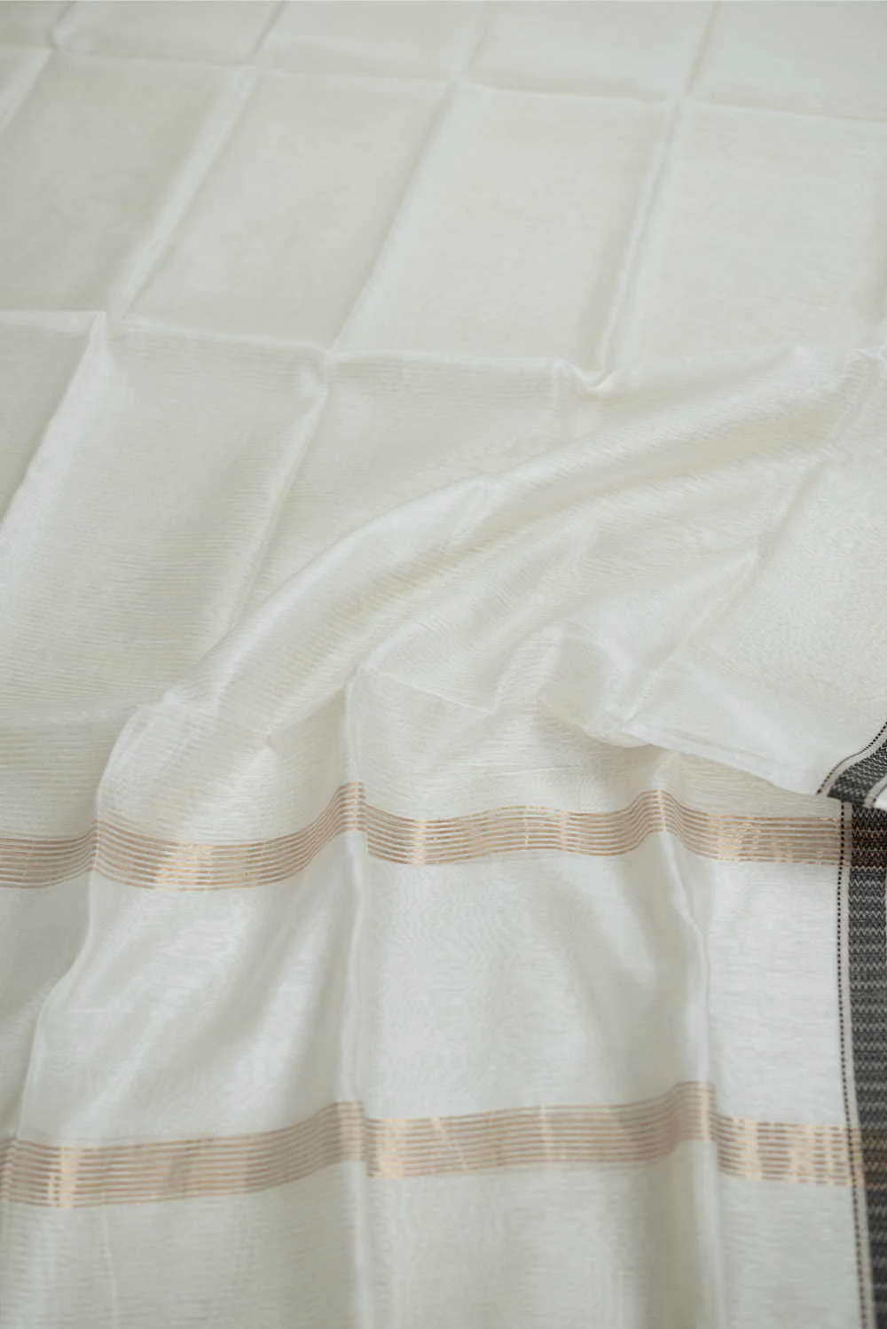 Coconut Cream Maheshwari Silk Cotton Dupatta - Image 2