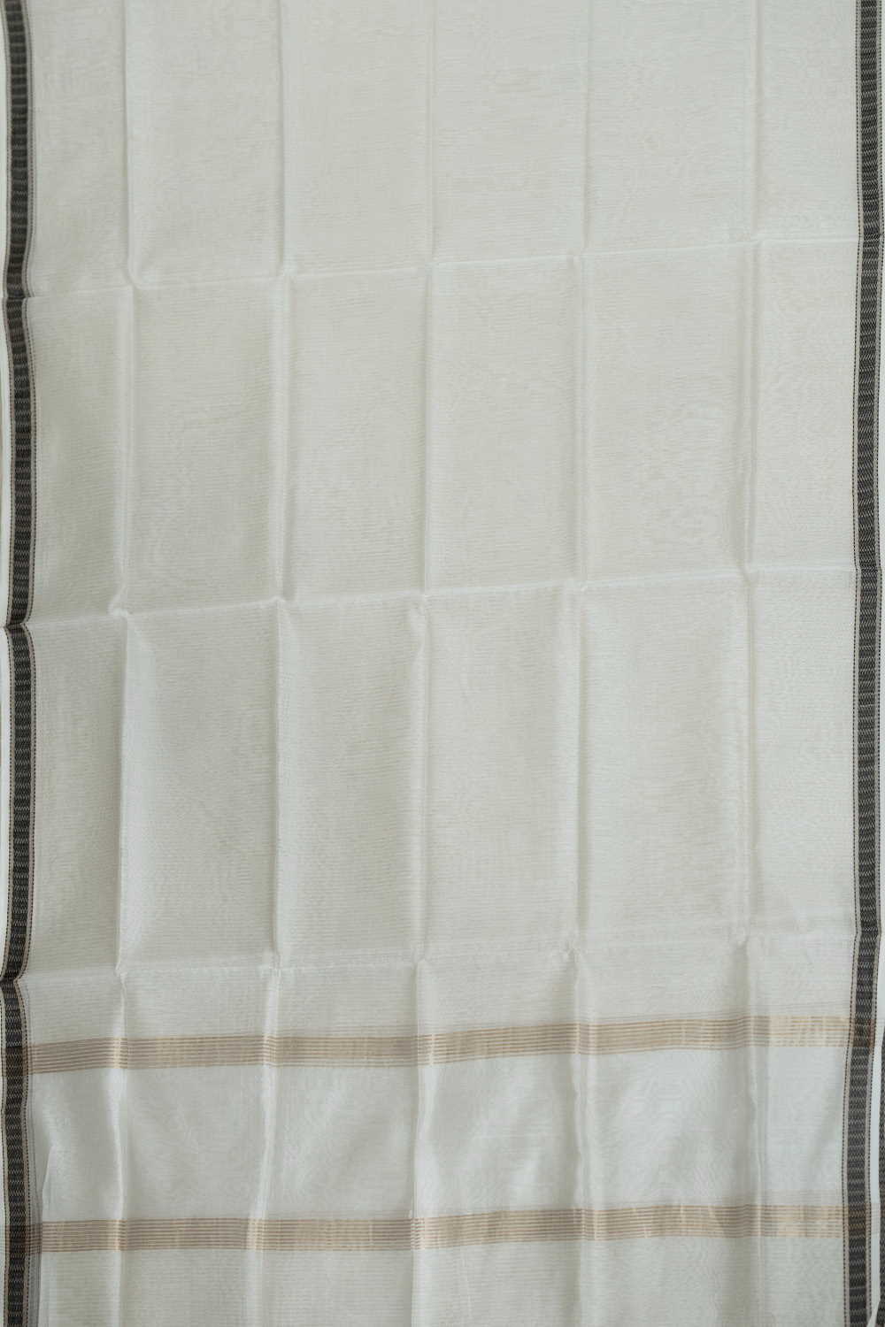 Coconut Cream Maheshwari Silk Cotton Dupatta - Image 3