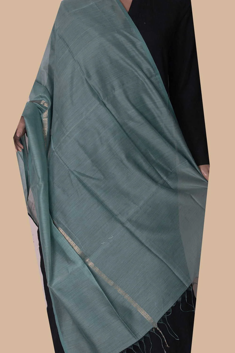 Iceberg Blue Maheshwari Silk Cotton Dupatta