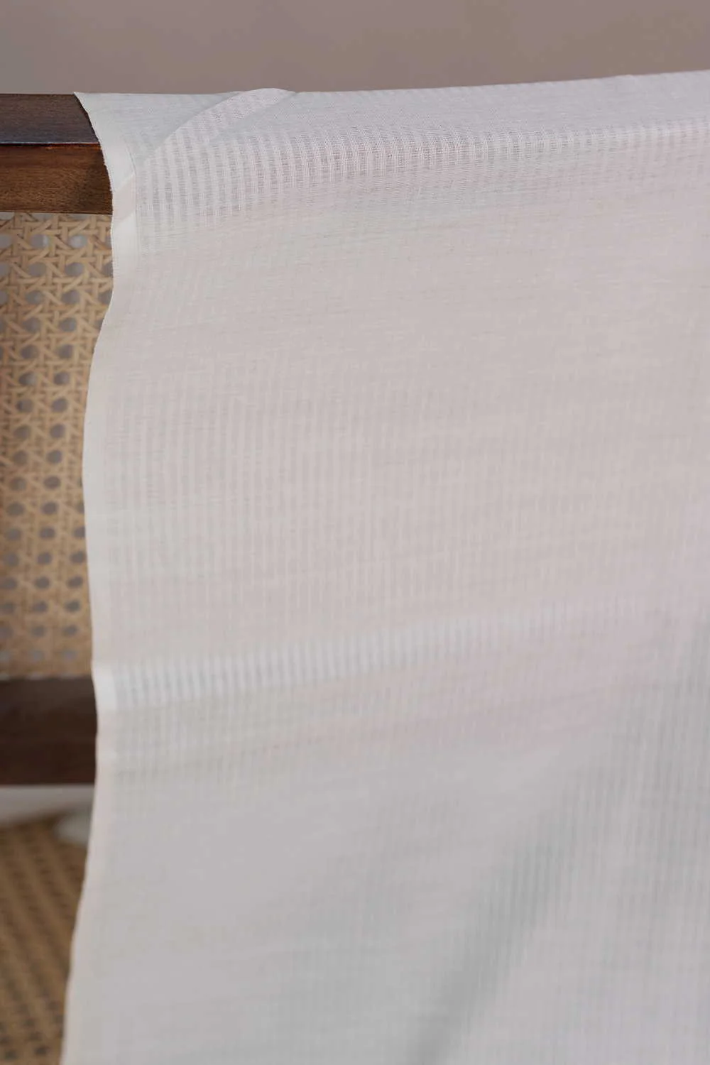 Daisy Cream Maheshwari Silk Cotton Fabric