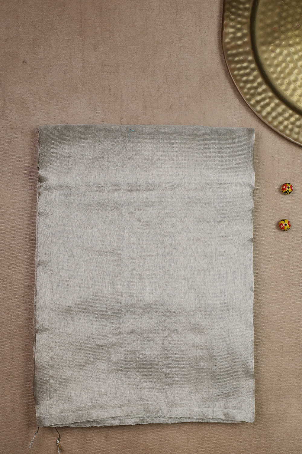 Silver Tissue Silk Maheshwari Saree
