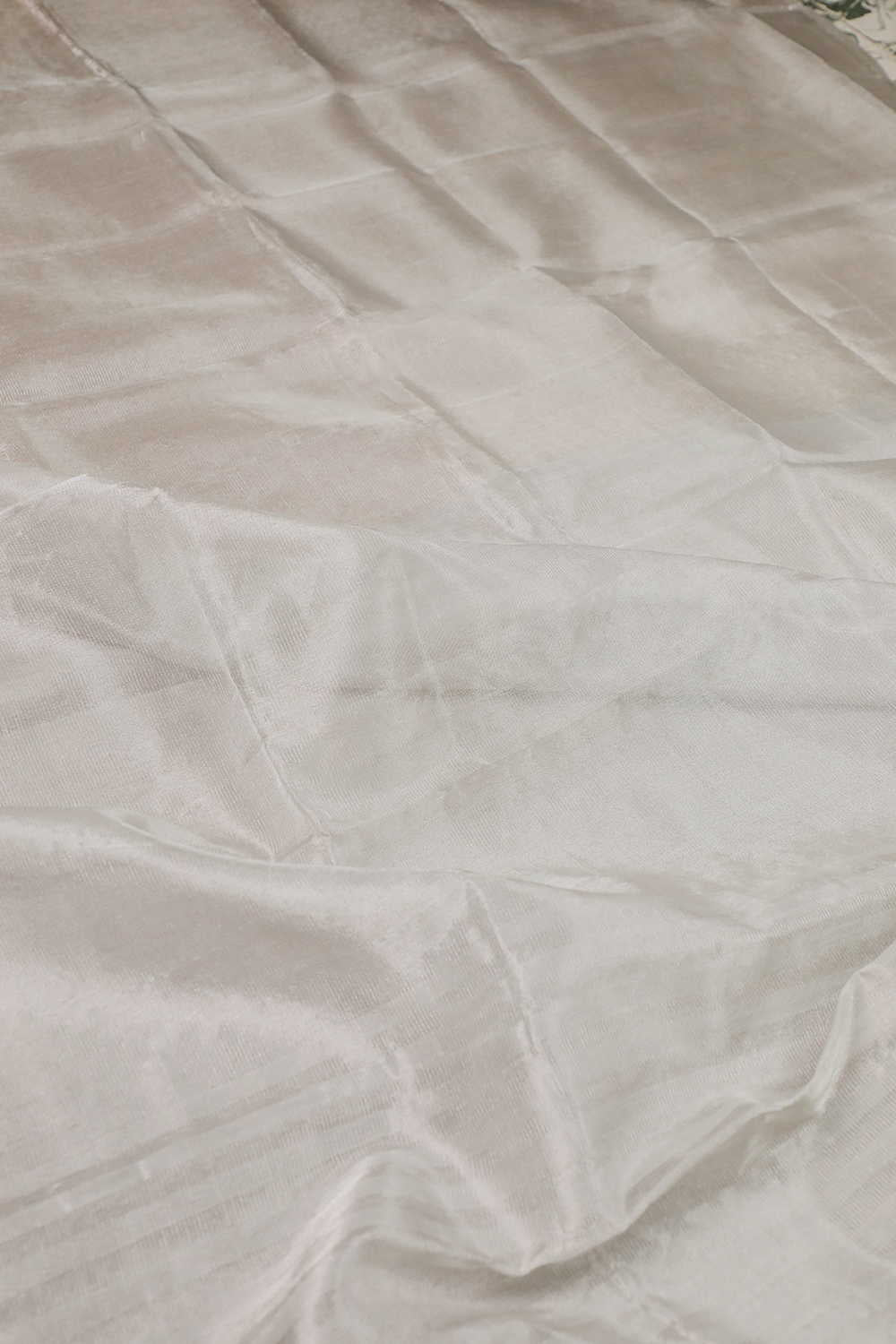 Silver Tissue Silk Maheshwari Saree - Image 3