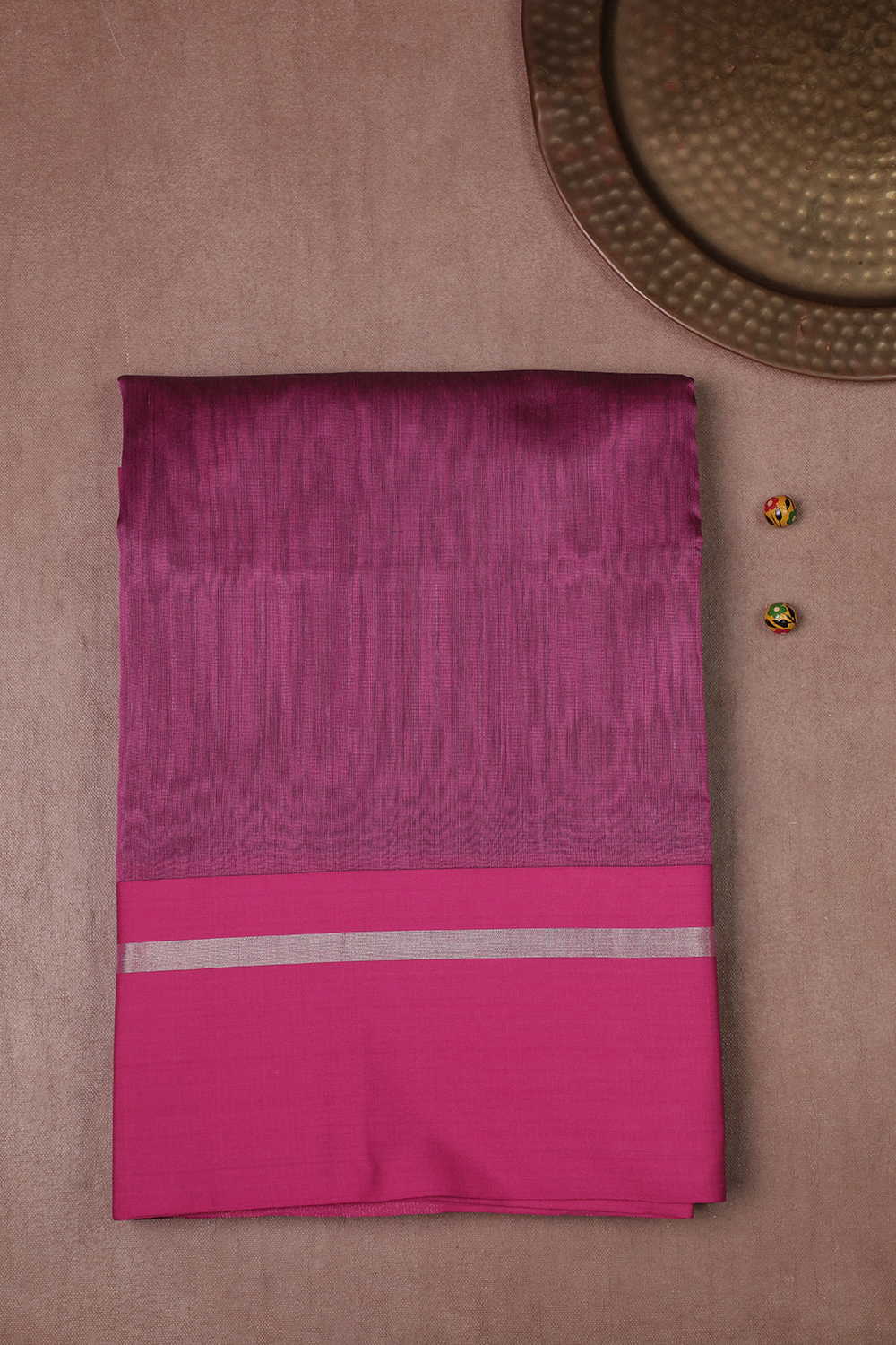 Wild Orchid Pink Maheshwari Silk Cotton saree