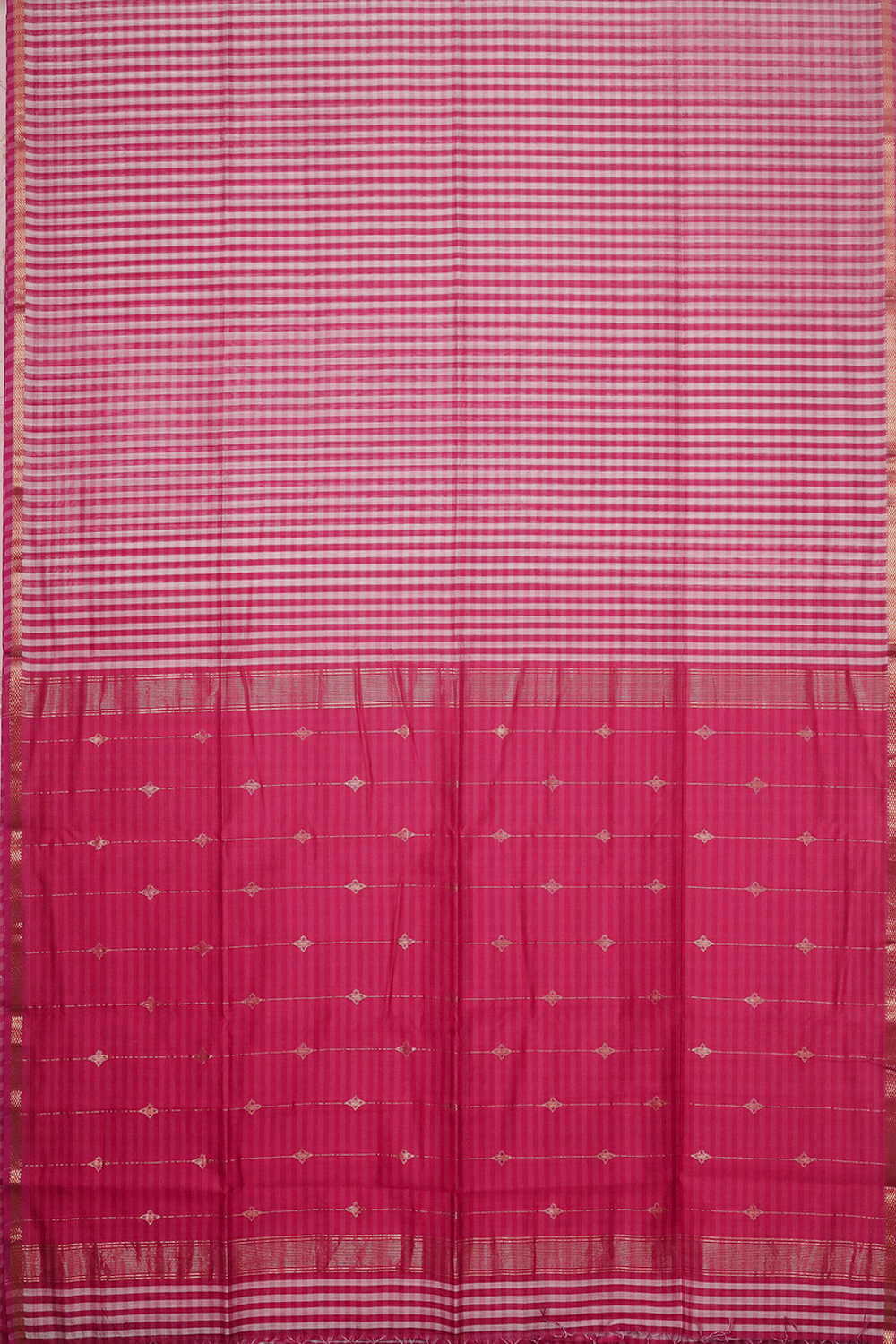 Pink Checks Maheshwari Silk Cotton saree - Image 2