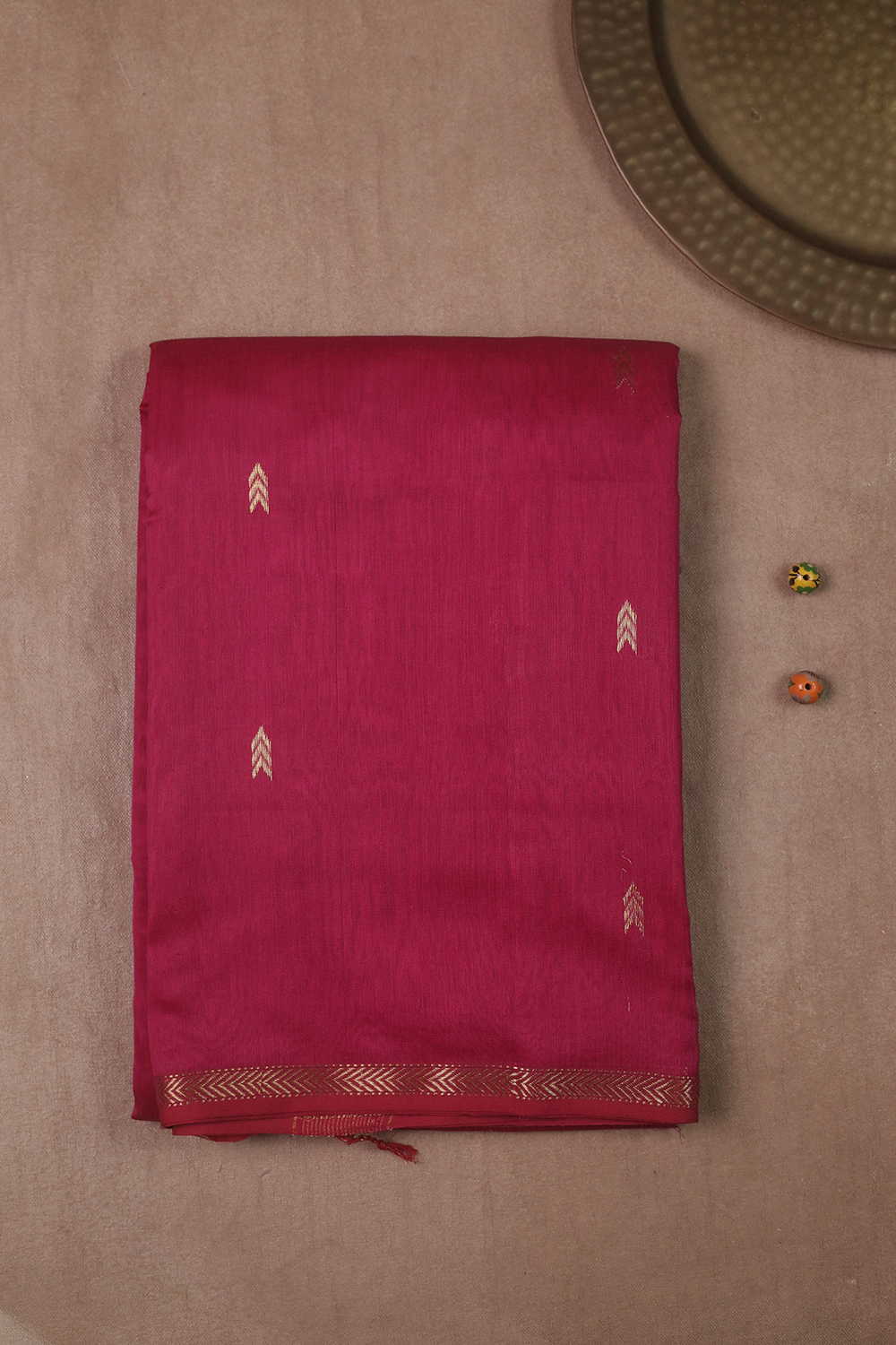Pink Maheshwari Silk Cotton saree