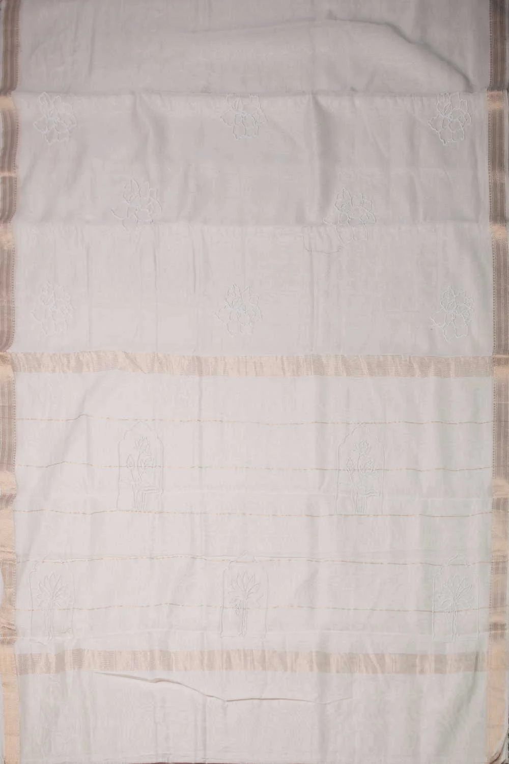 Pearl Embroidered Chanderi Silk Cotton saree - Image 4