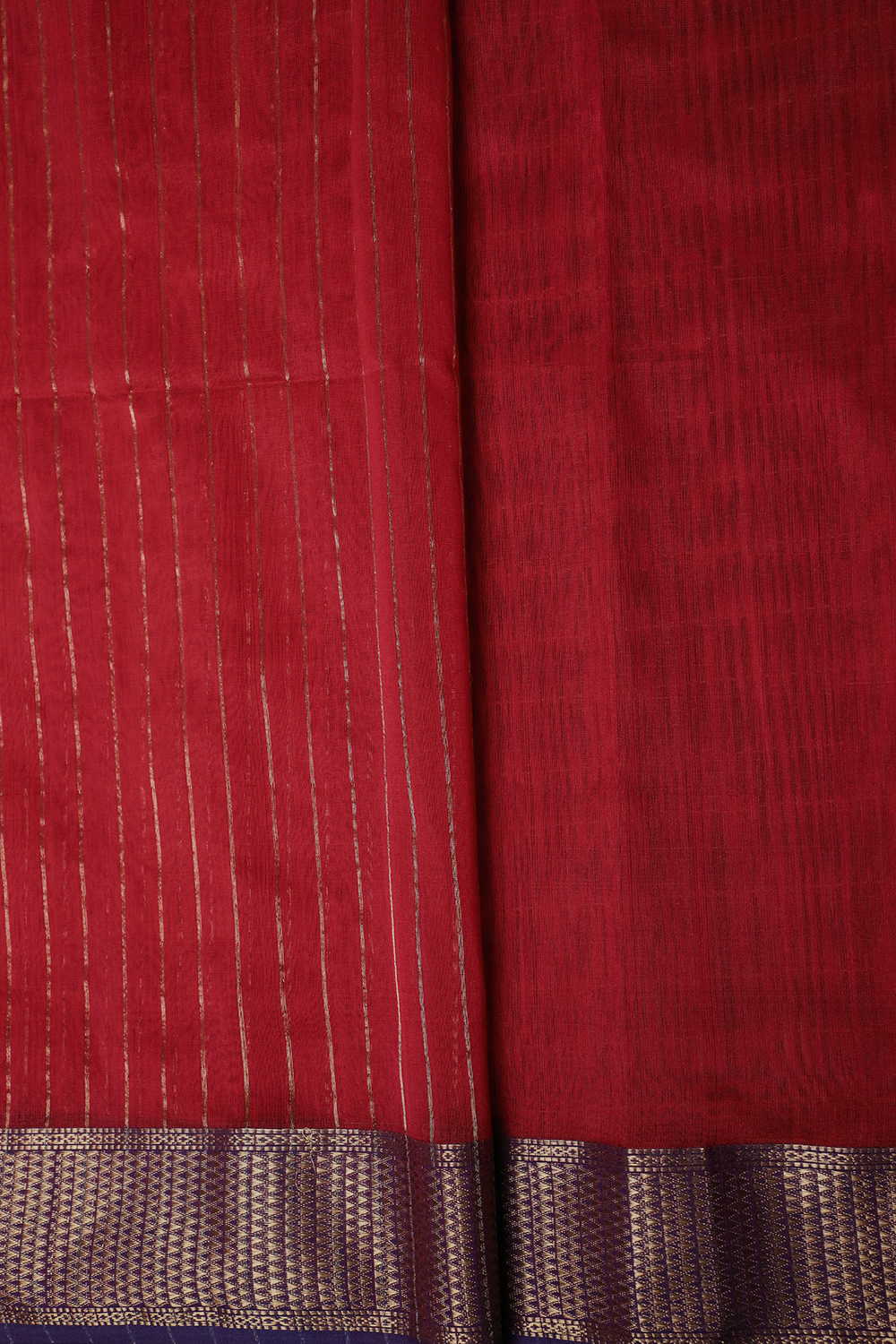 Candy Red Maheshwari Silk Cotton saree - Image 4