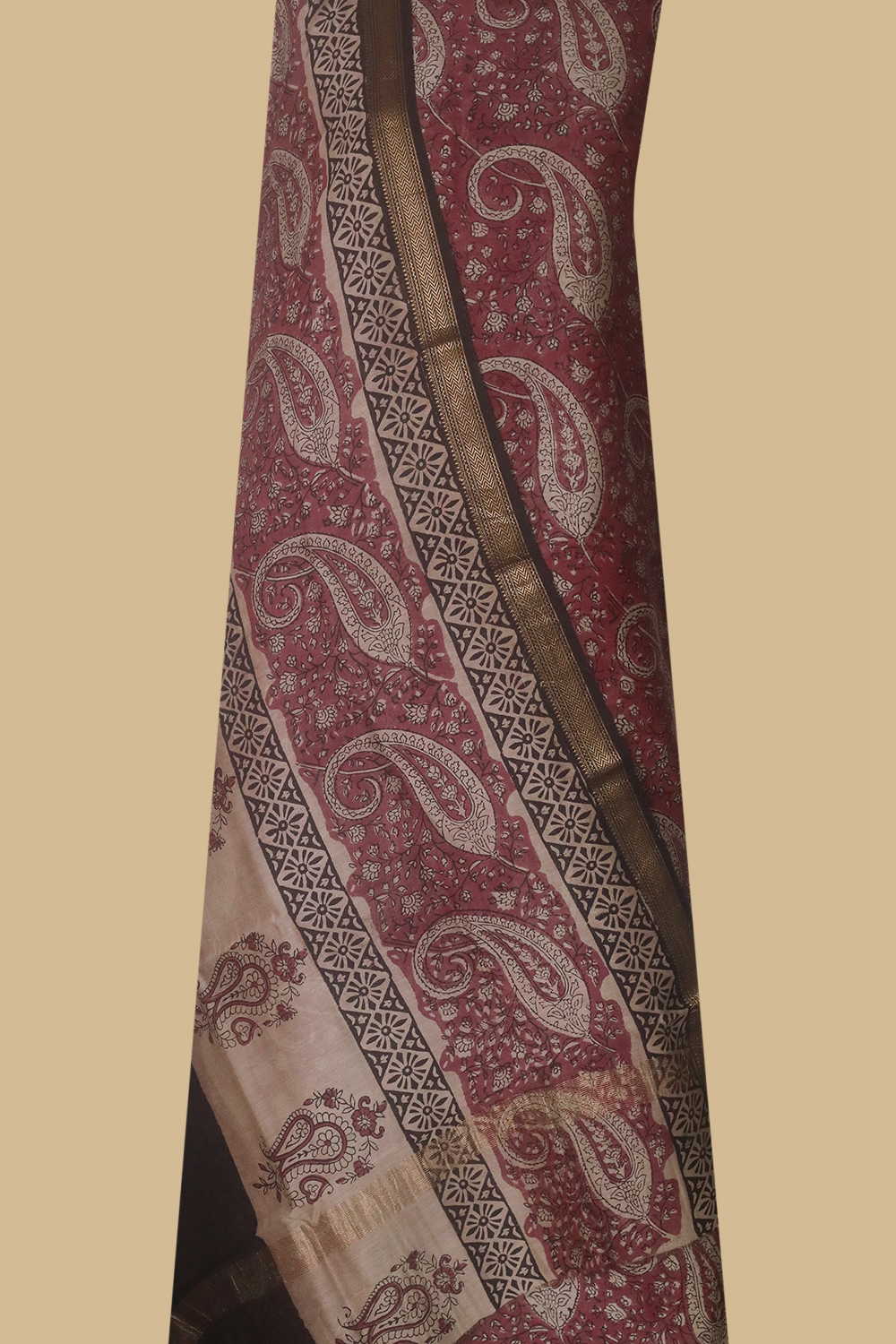 Paisley Floral Maheshwari Silk Cotton Suit