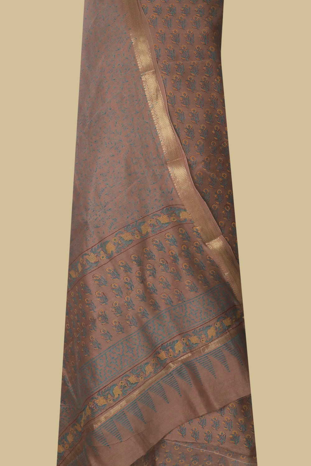 Rust Brown Maheshwari Silk Cotton Suit - Image 2