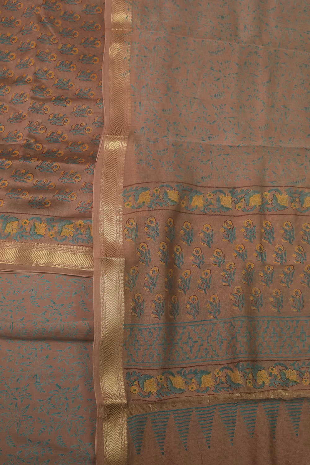 Rust Brown Maheshwari Silk Cotton Suit - Image 3