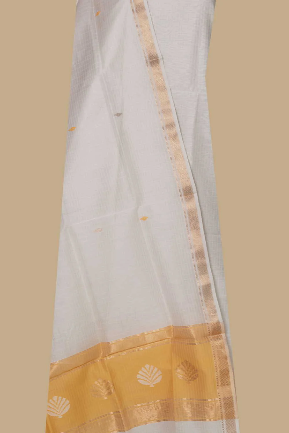 Off-White Maheshwari Silk Cotton Suit - Image 2