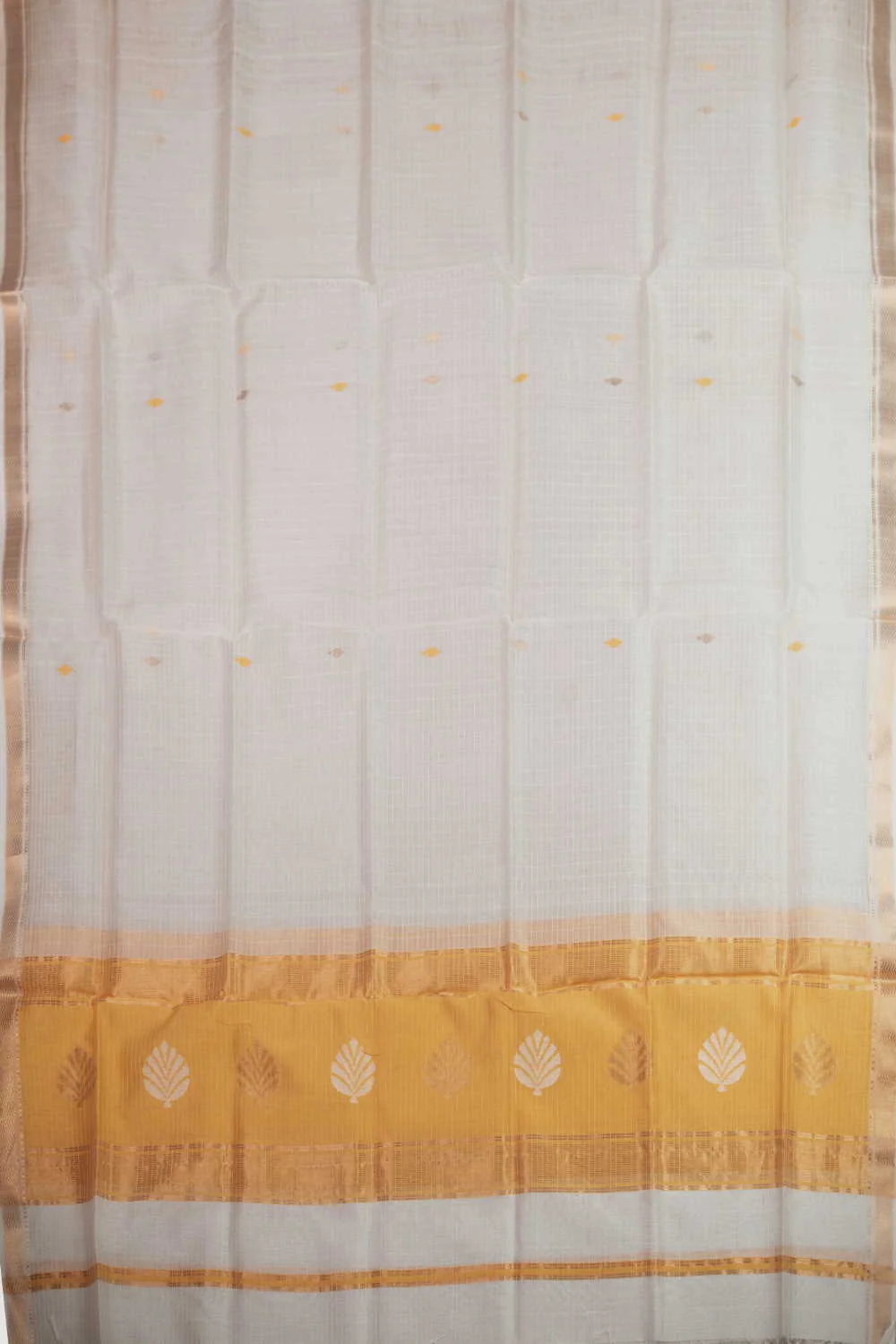 Off-White Maheshwari Silk Cotton Suit - Image 3