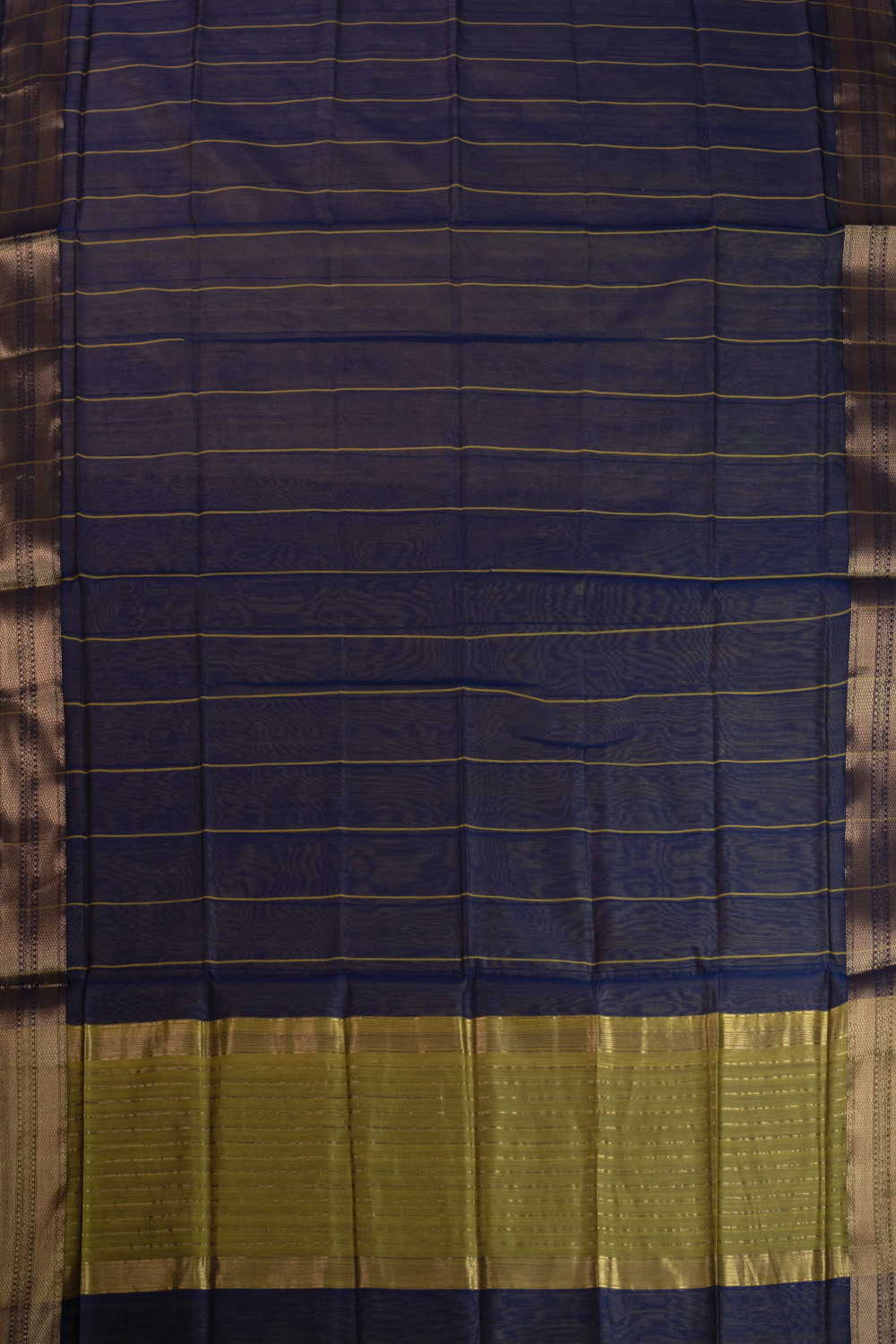 Yellow-Green Maheshwari Silk Cotton Top & Dupatta - Image 3