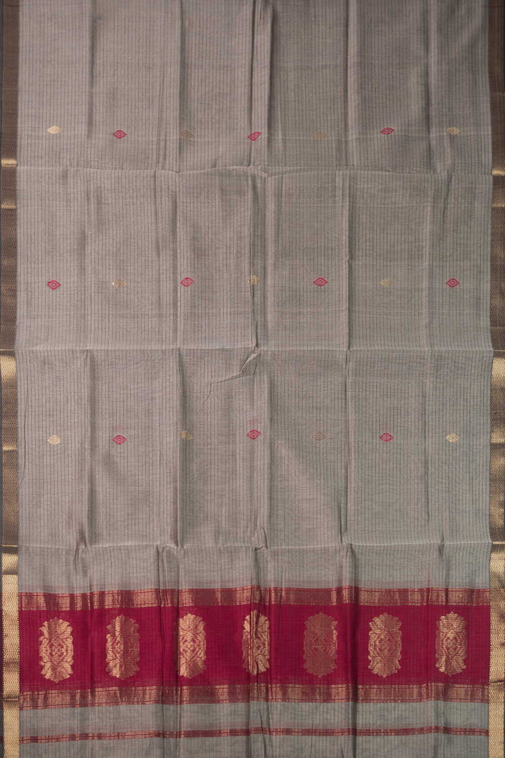 Ruby Maroon Maheshwari Silk Cotton Top & Dupatta - Image 3
