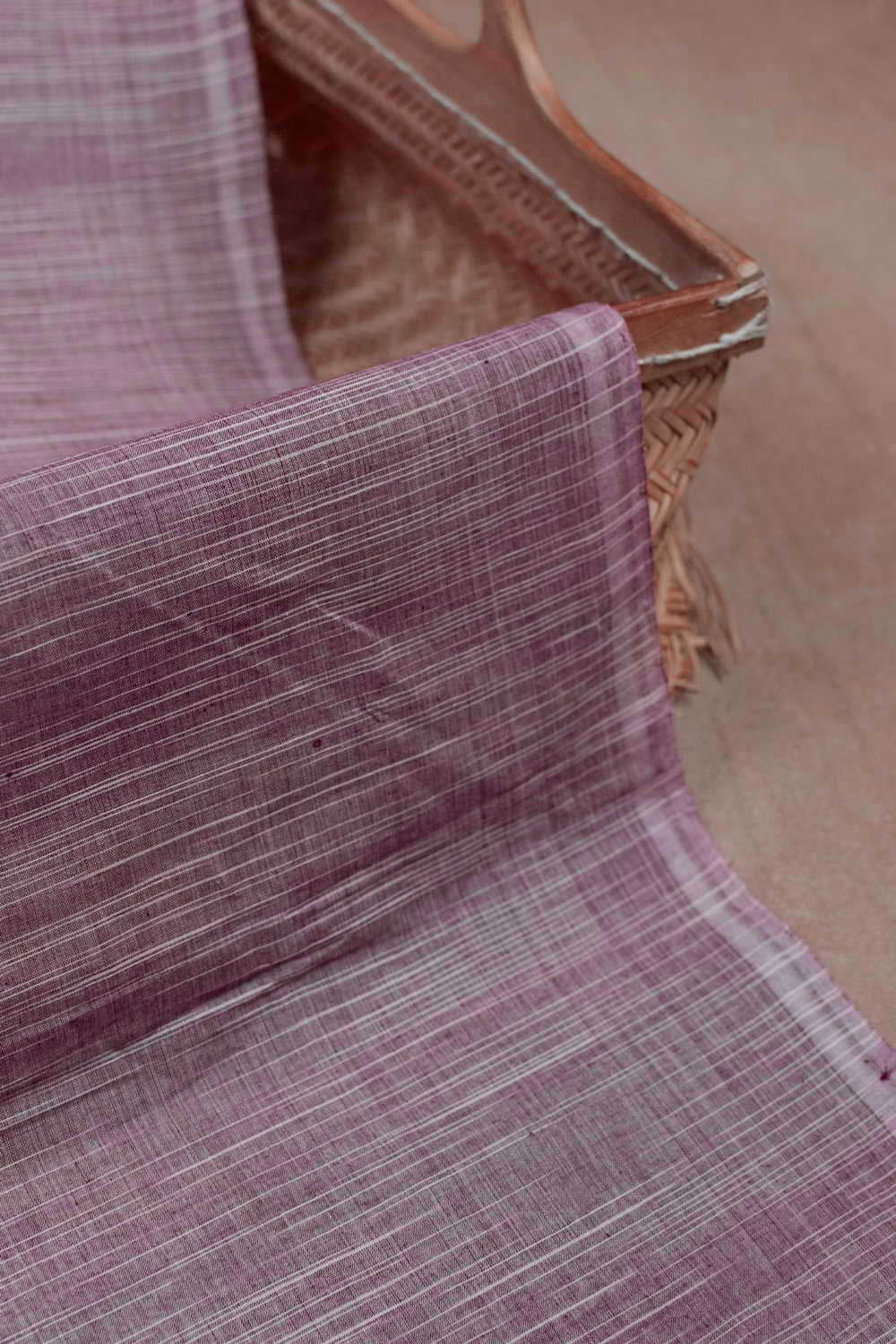 Light Pink Handwoven Cotton Fabric - Image 3