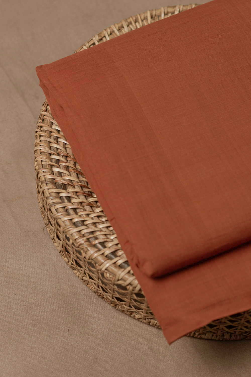 Brick Deep Maroon Handwoven Cotton Fabric