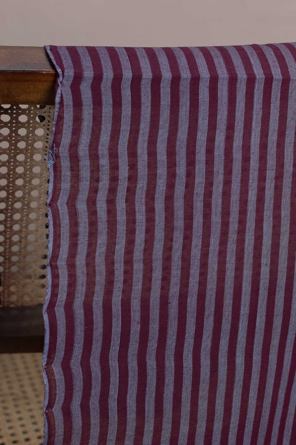 Purple Stripe Mangalagiri Cotton Fabric - Image 2