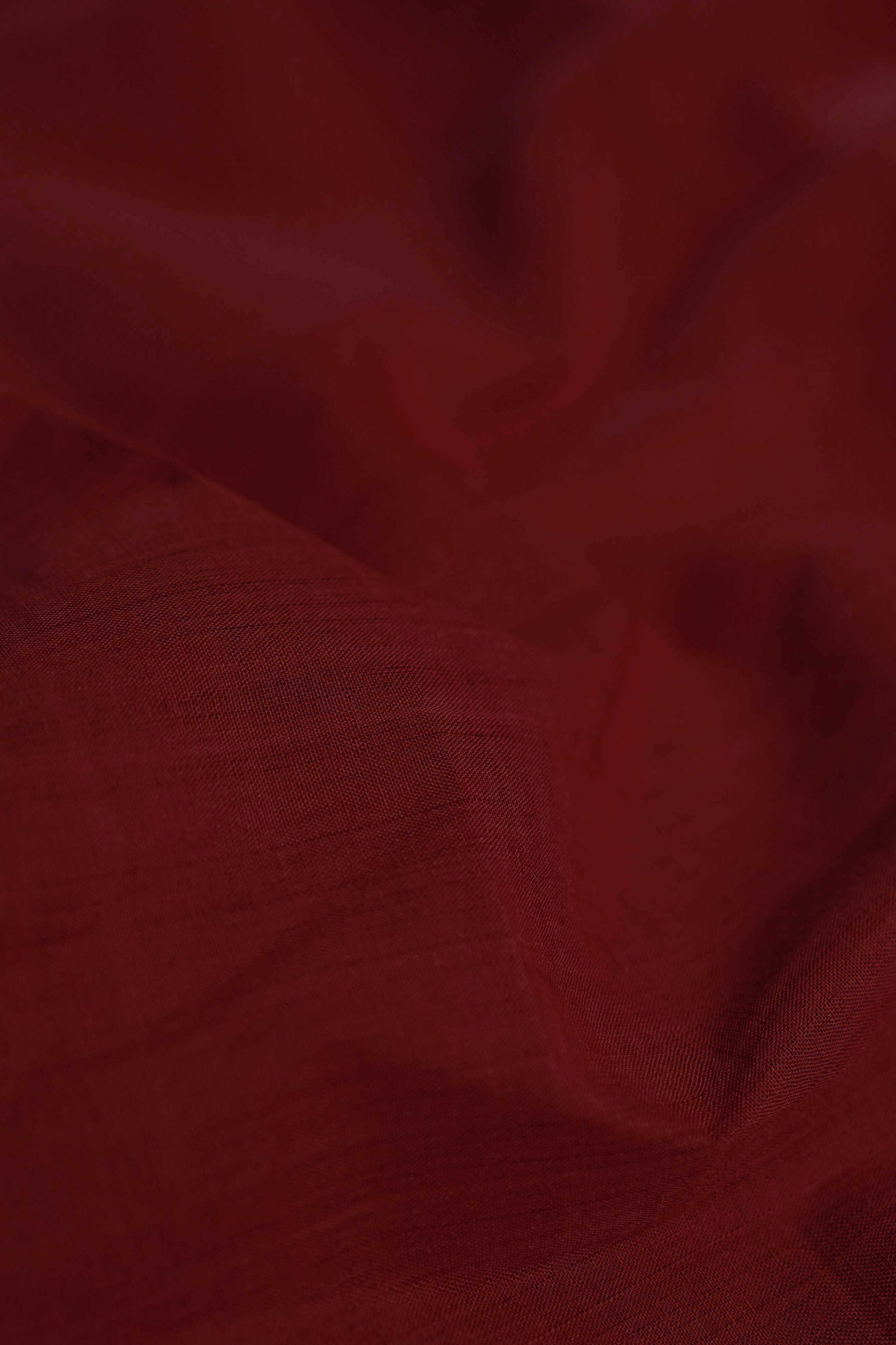 Dark Maroon Mangalagiri Cotton Fabric - Image 3