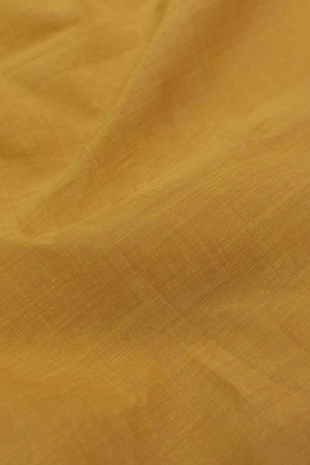 Plain Dark Yellow Mangalagiri Cotton Fabric - Image 3