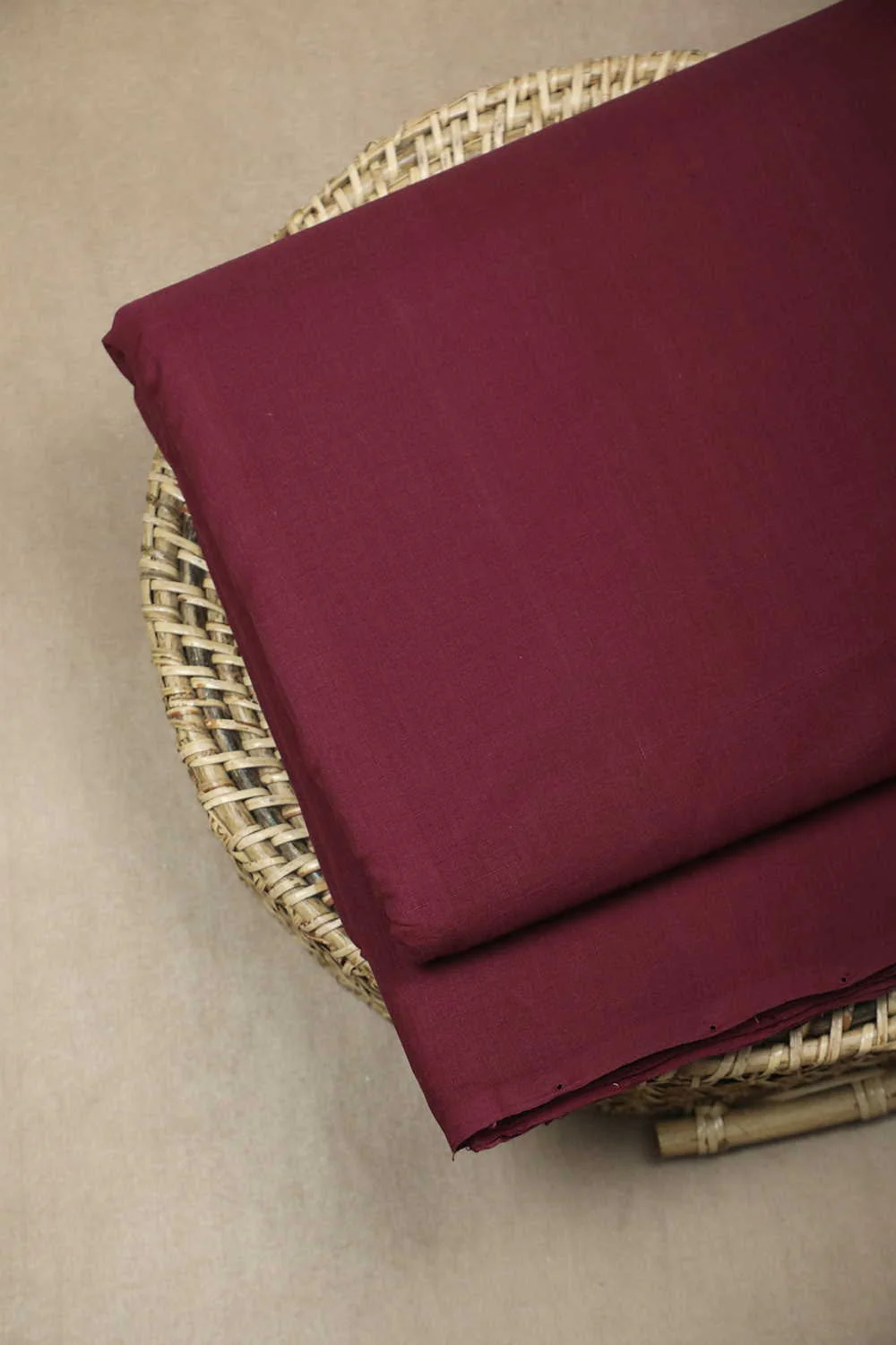 Pinkish Maroon Mangalagiri Plain Cotton Fabric
