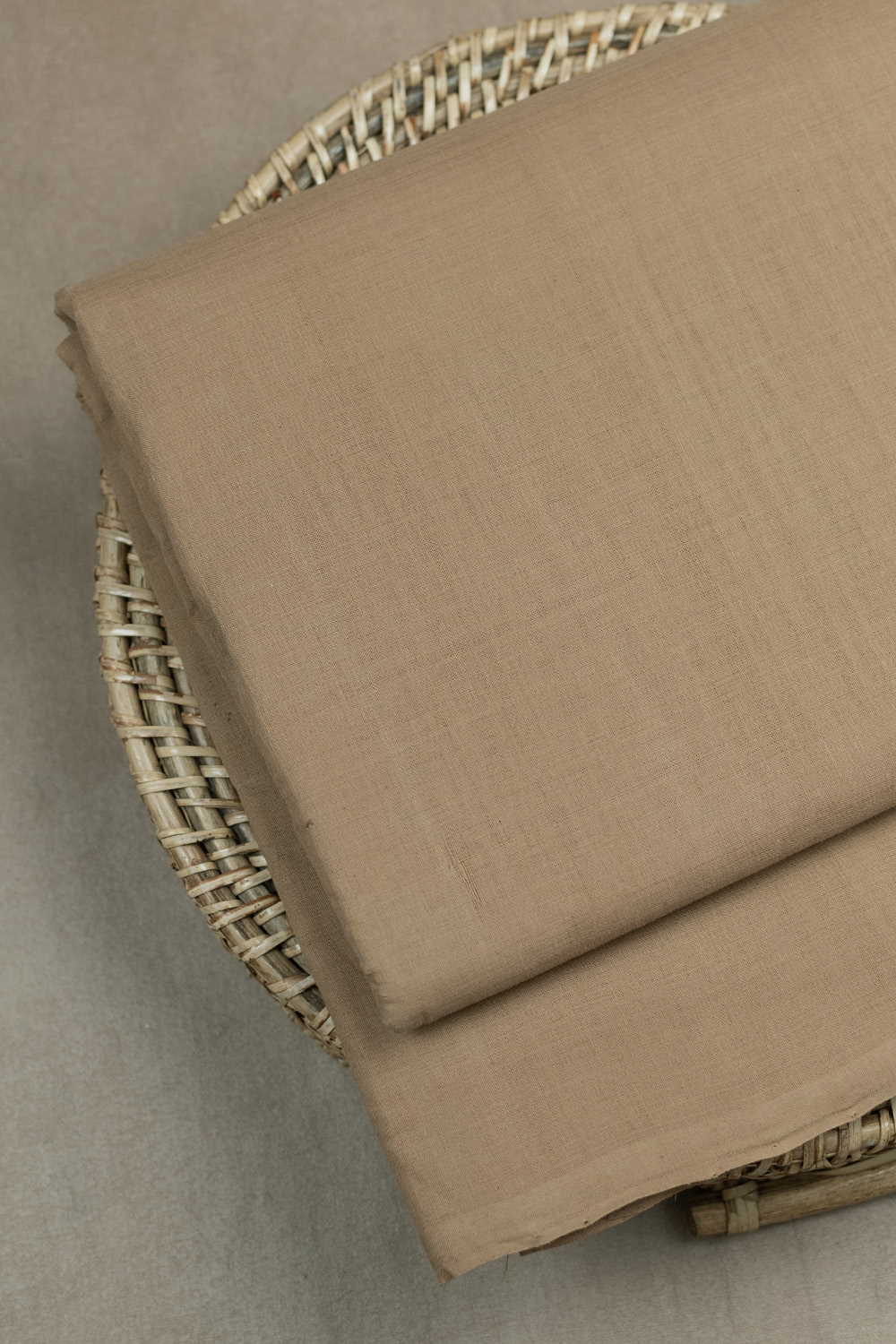 Beige Mangalagiri Cotton Fabric