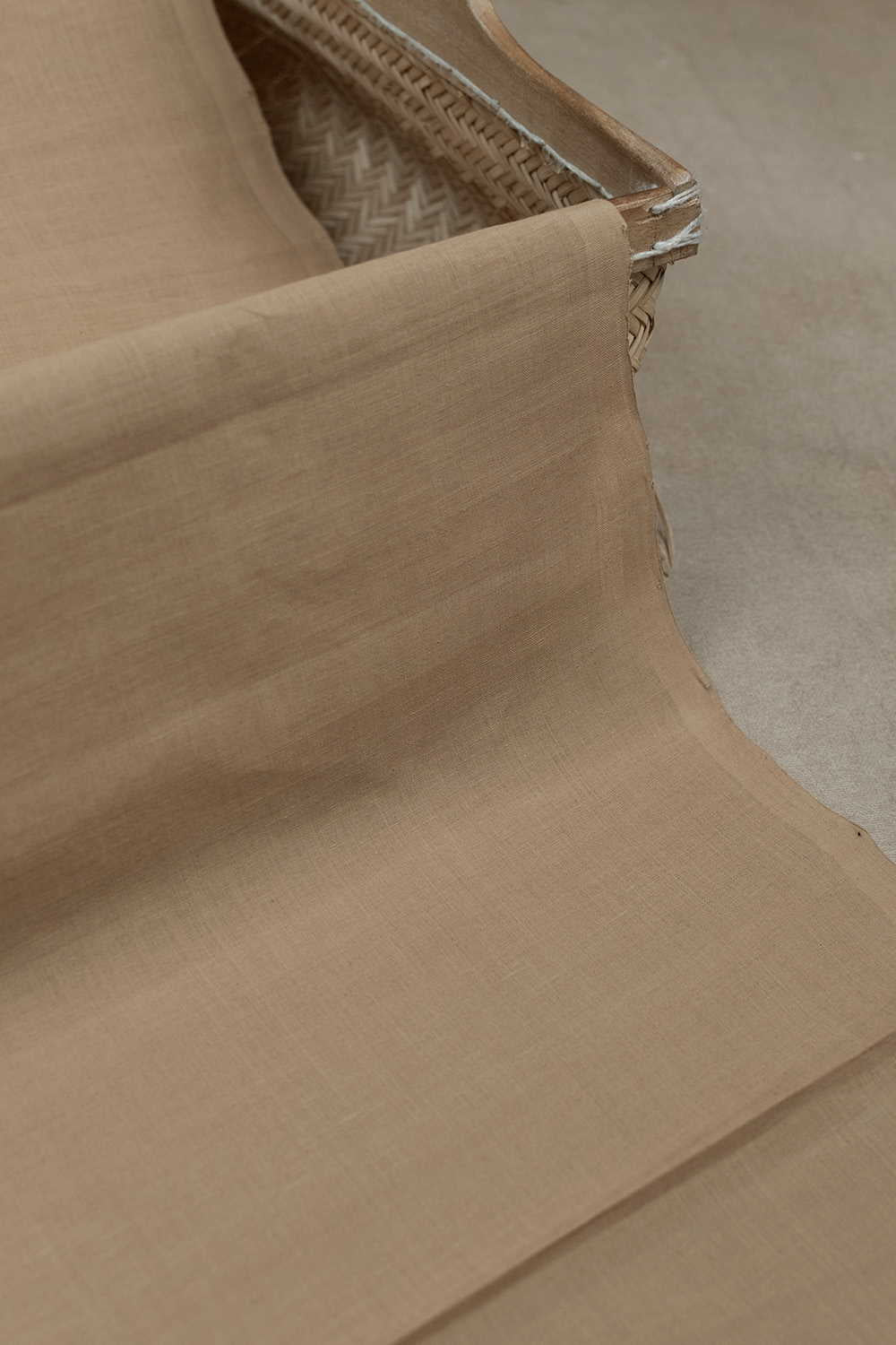 Beige Mangalagiri Cotton Fabric - Image 3