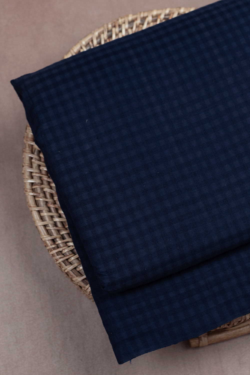 Blue Boddu Checks Mangalagiri Cotton Fabric