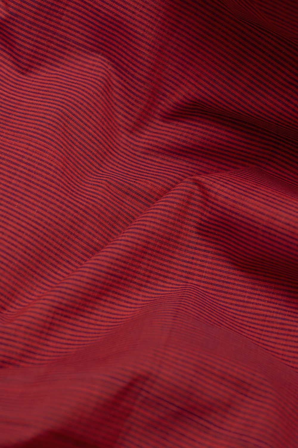 Purple Stripe on Red Mangalagiri Cotton Fabric - Image 3