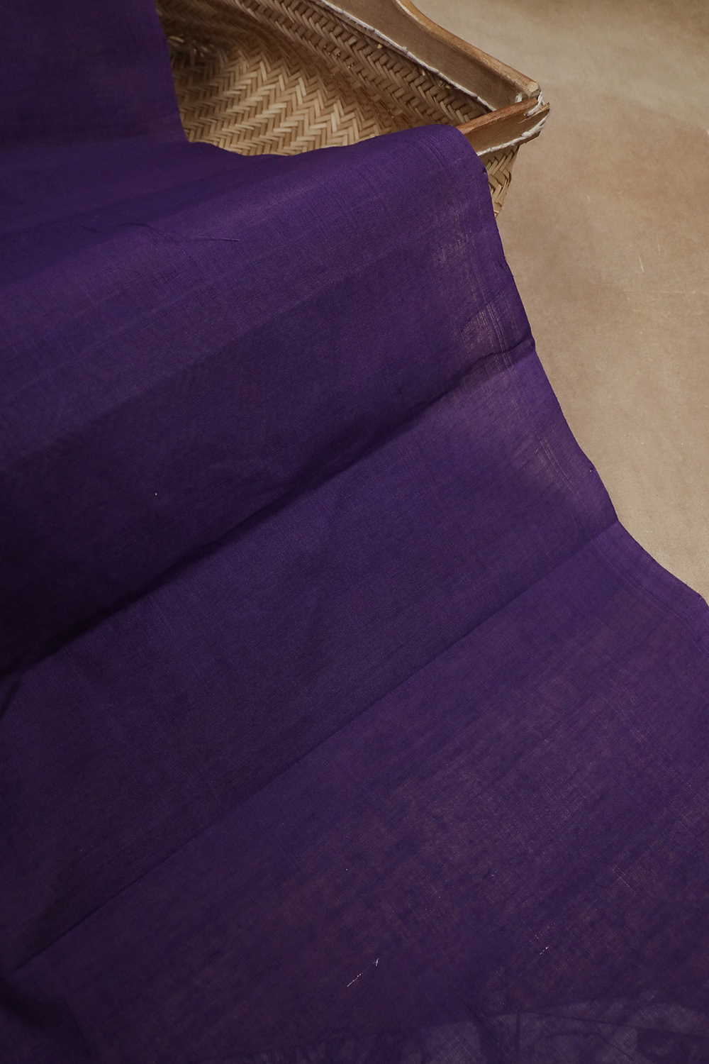 Deep Purple Mangalagiri Cotton Fabric