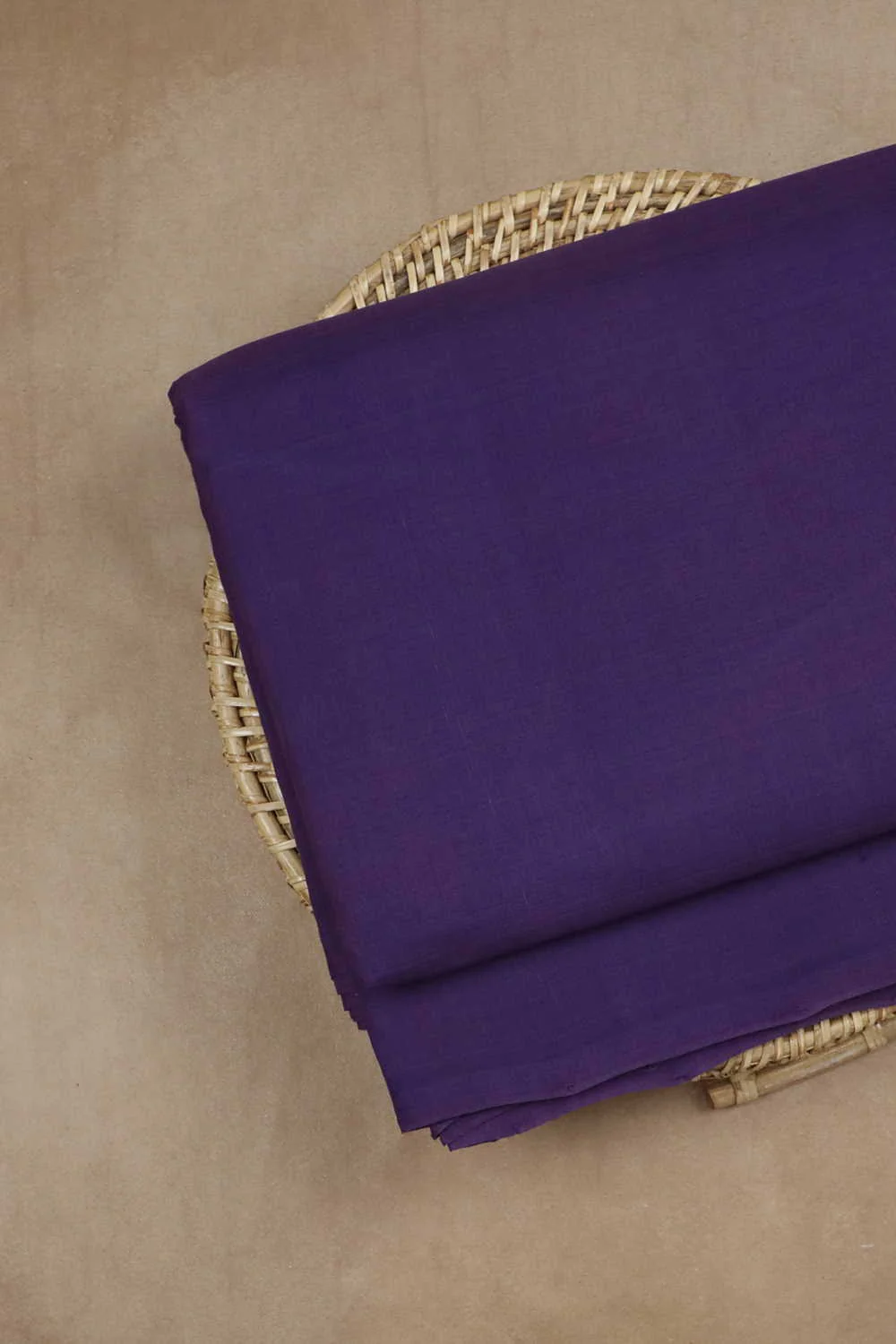Deep Purple Mangalagiri Cotton Fabric - Image 2