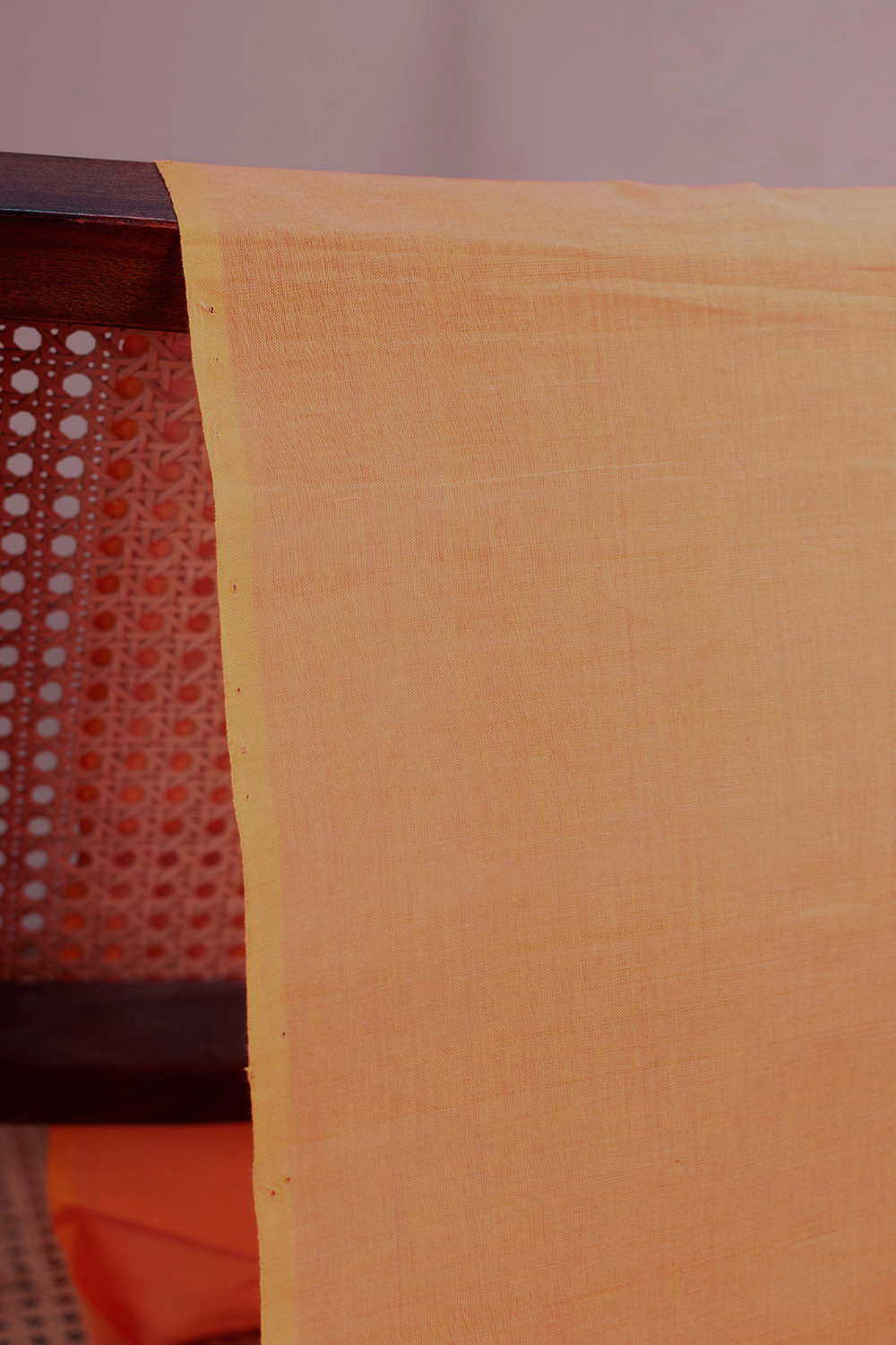 Yellowish Orange Mangalagiri Cotton Fabric