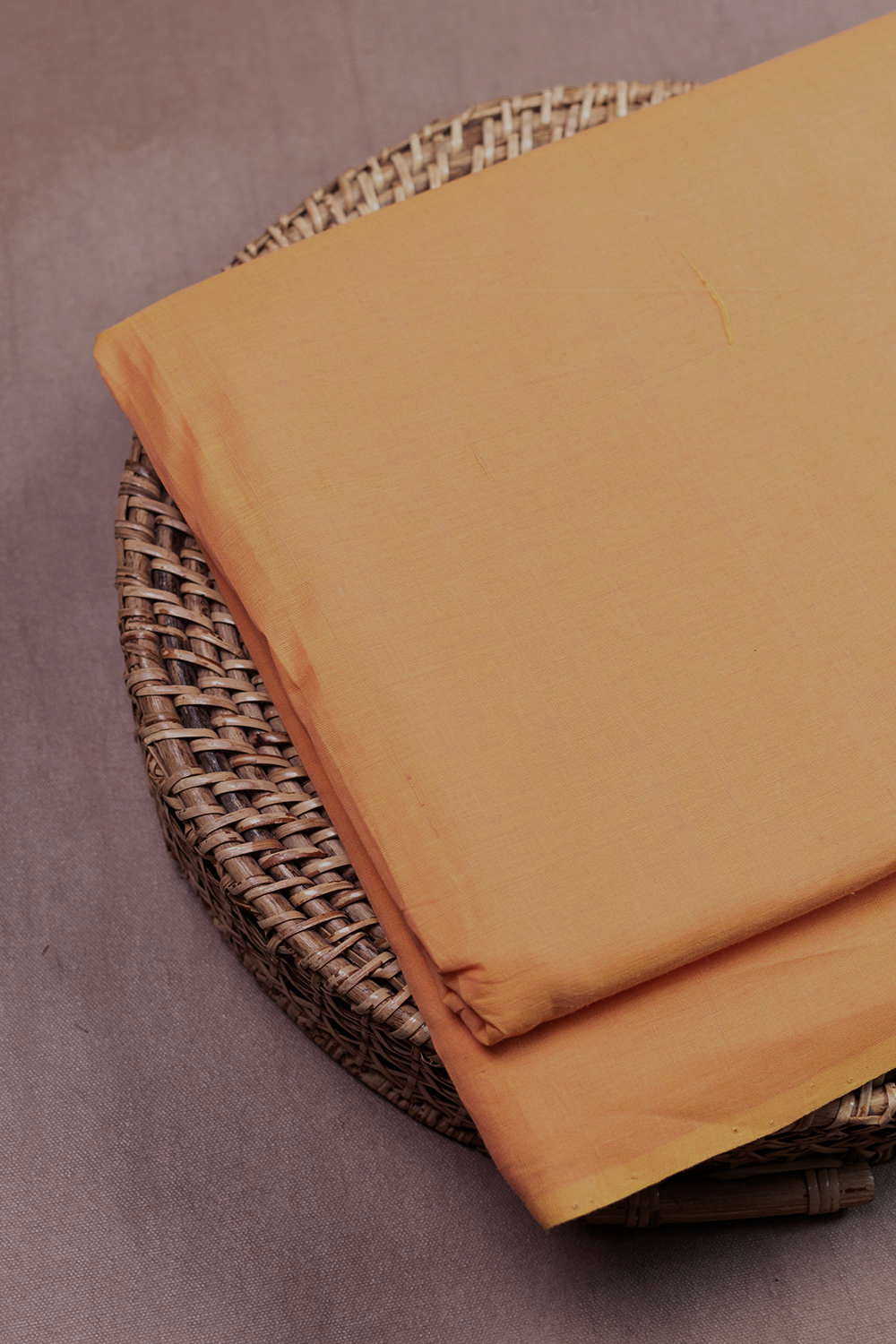 Yellowish Orange Mangalagiri Cotton Fabric - Image 2