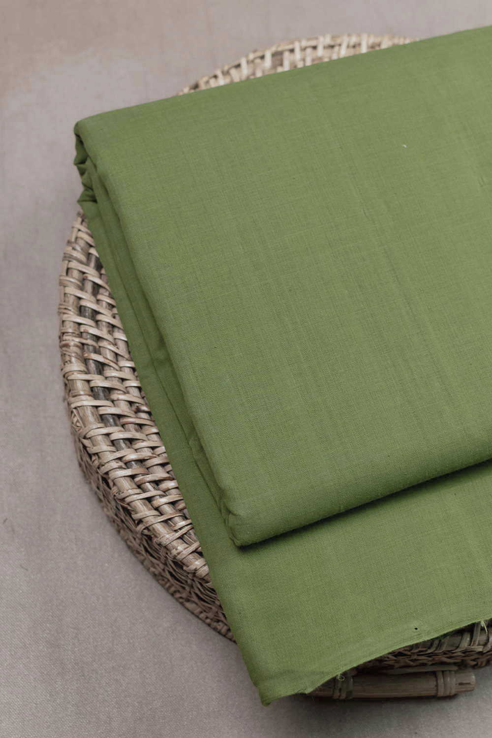 Light Leaf Green Mangalagiri Cotton Fabric