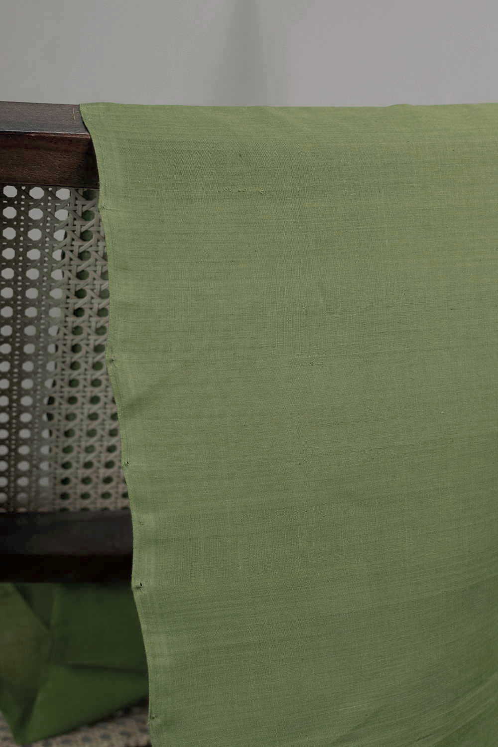 Light Leaf Green Mangalagiri Cotton Fabric - Image 2