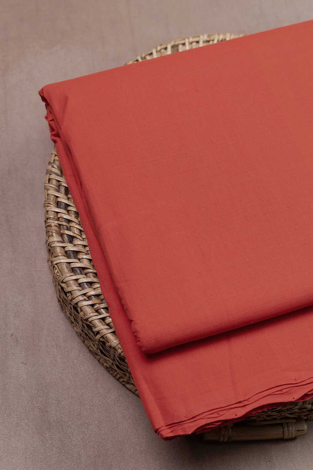 Shade of Darker Orange Mangalagiri Cotton Fabric - 0.65m