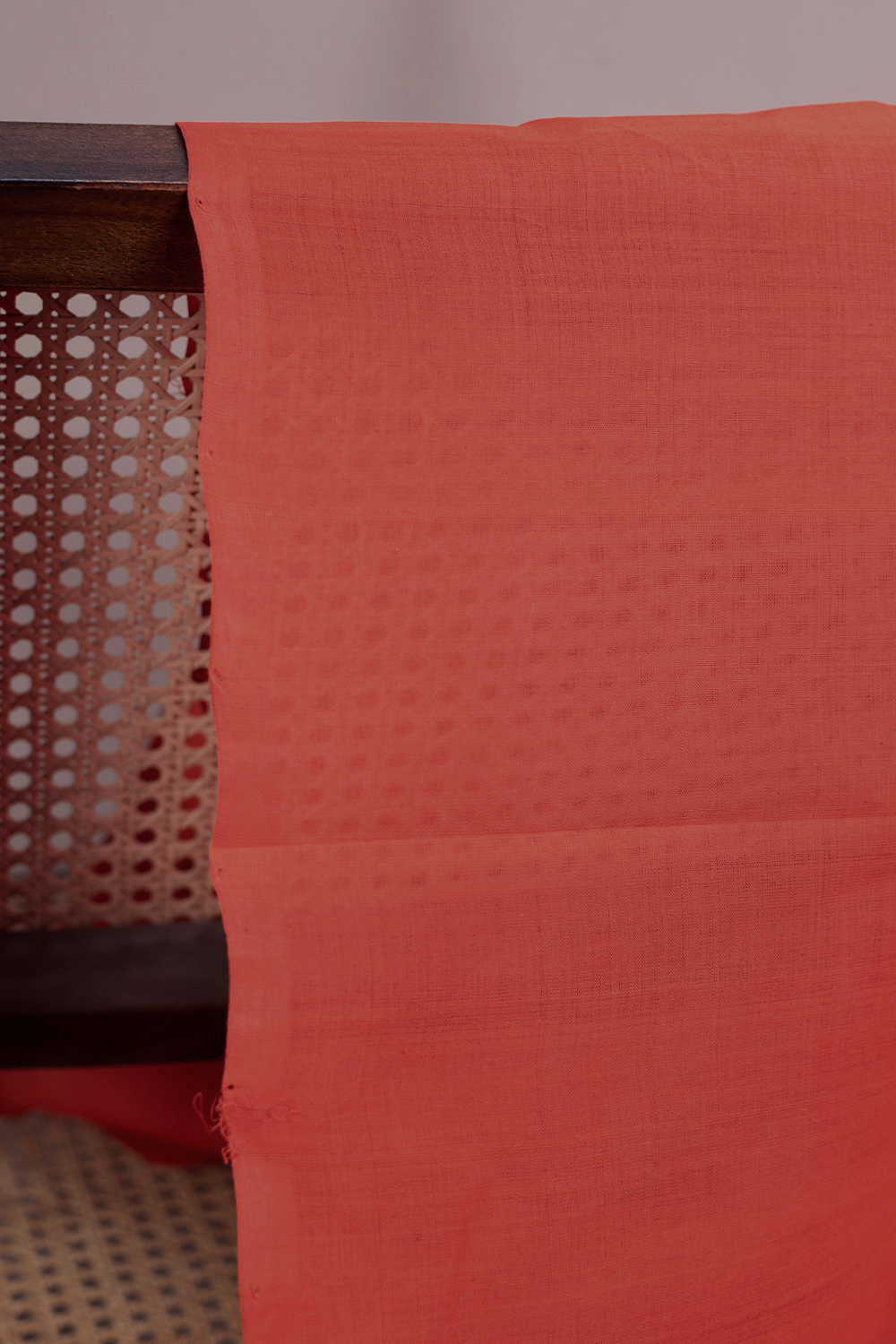 Shade of Darker Orange Mangalagiri Cotton Fabric - 0.65m - Image 2