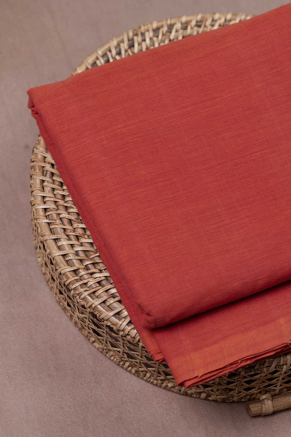 Shade of Orange Mangalagiri Cotton Fabric