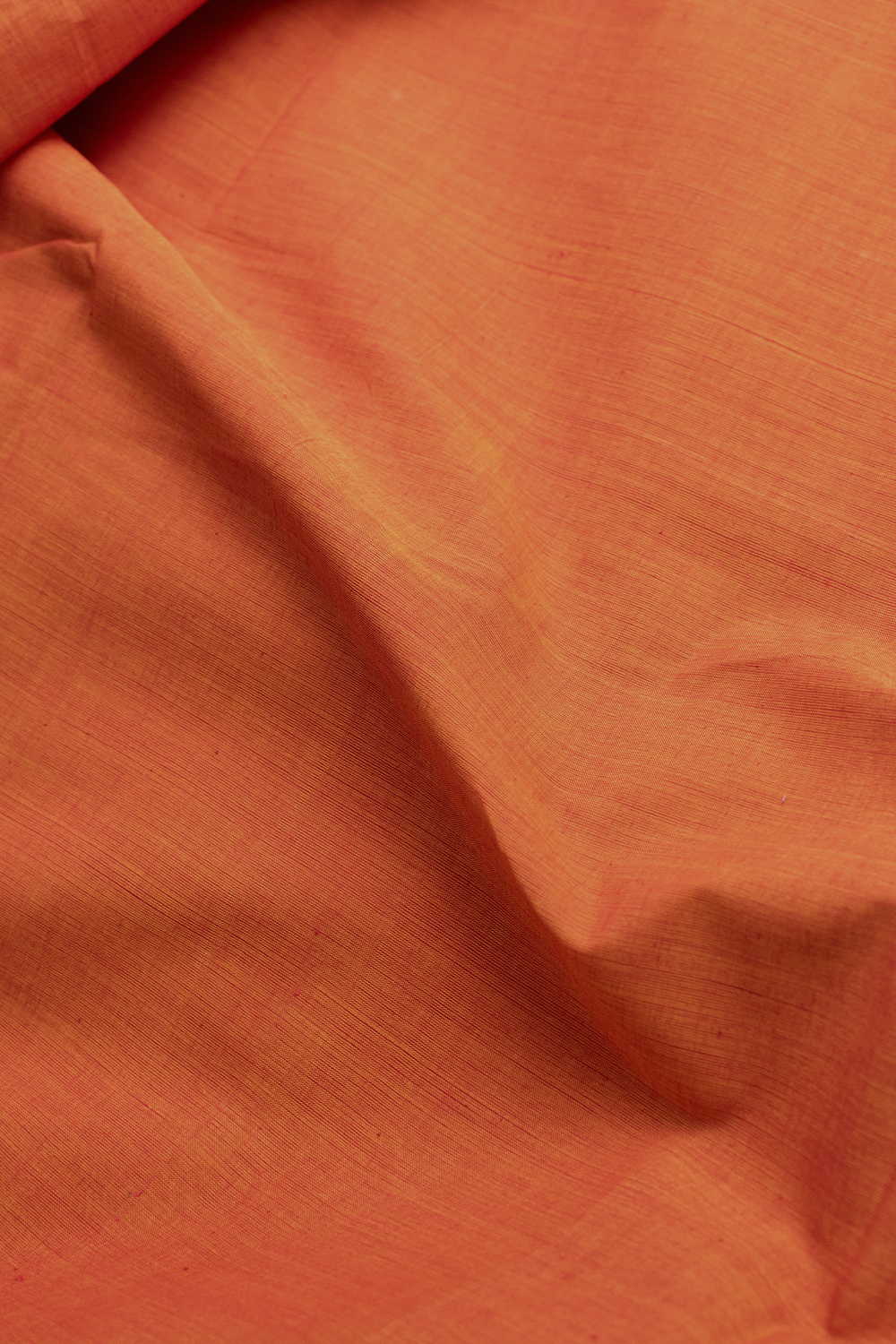 Dark Orange Mangalagiri Cotton Fabric - Image 3