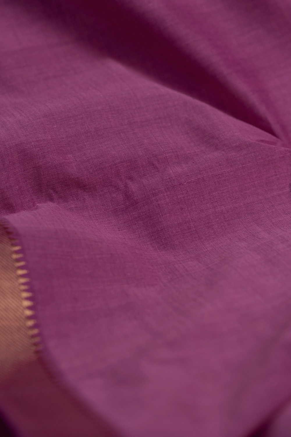 Onion Pink Mangalagiri Border Cotton Fabric - Image 3