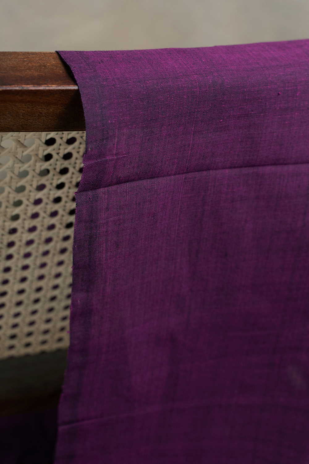 Blackish Purple Mangalagiri Cotton Fabric - Image 3