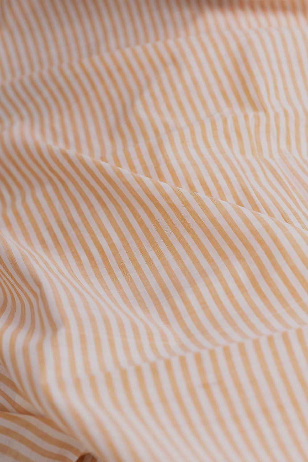 Yellow & Cream Stripe Mangalagiri Cotton Fabric - Image 3