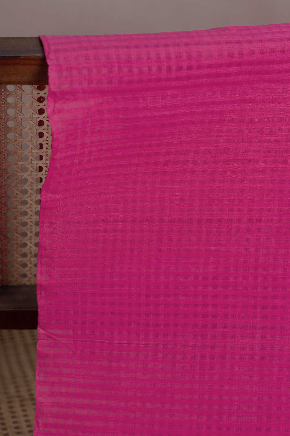 Dark Pink Boddu Checks Cotton Fabric - Image 2