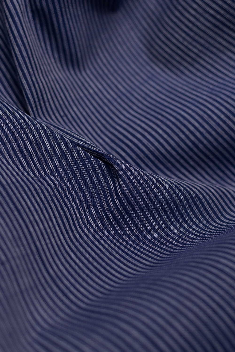 Striped Blue Mangalagiri Cotton Fabric - Image 2