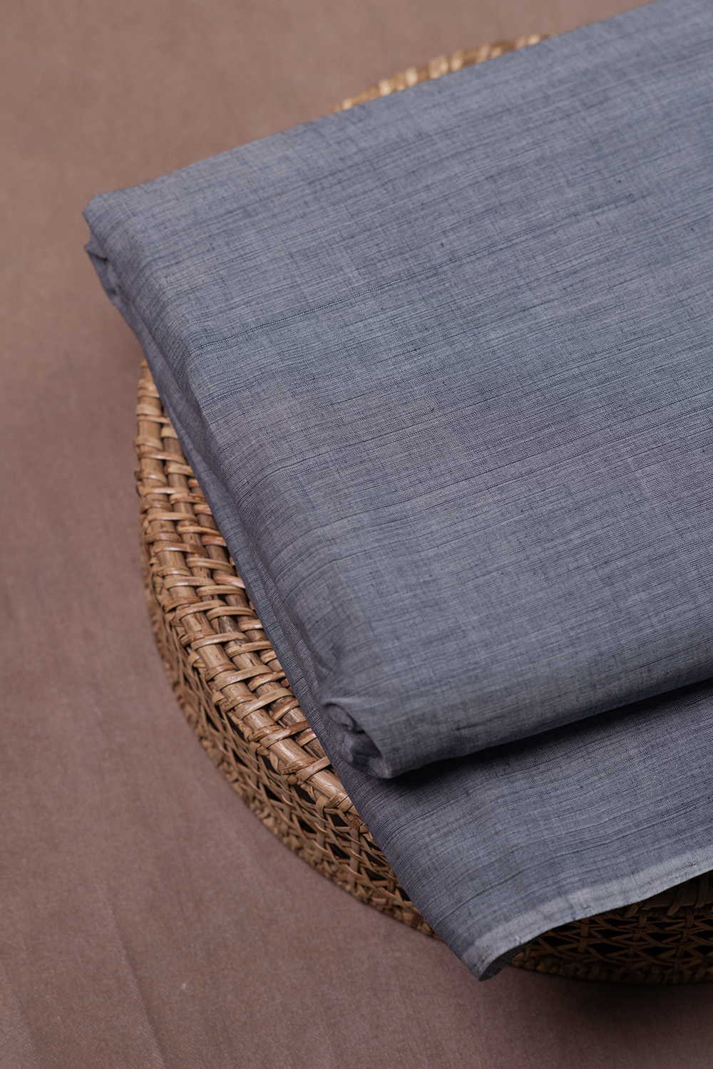 Grey Mangalagiri Cotton Fabric